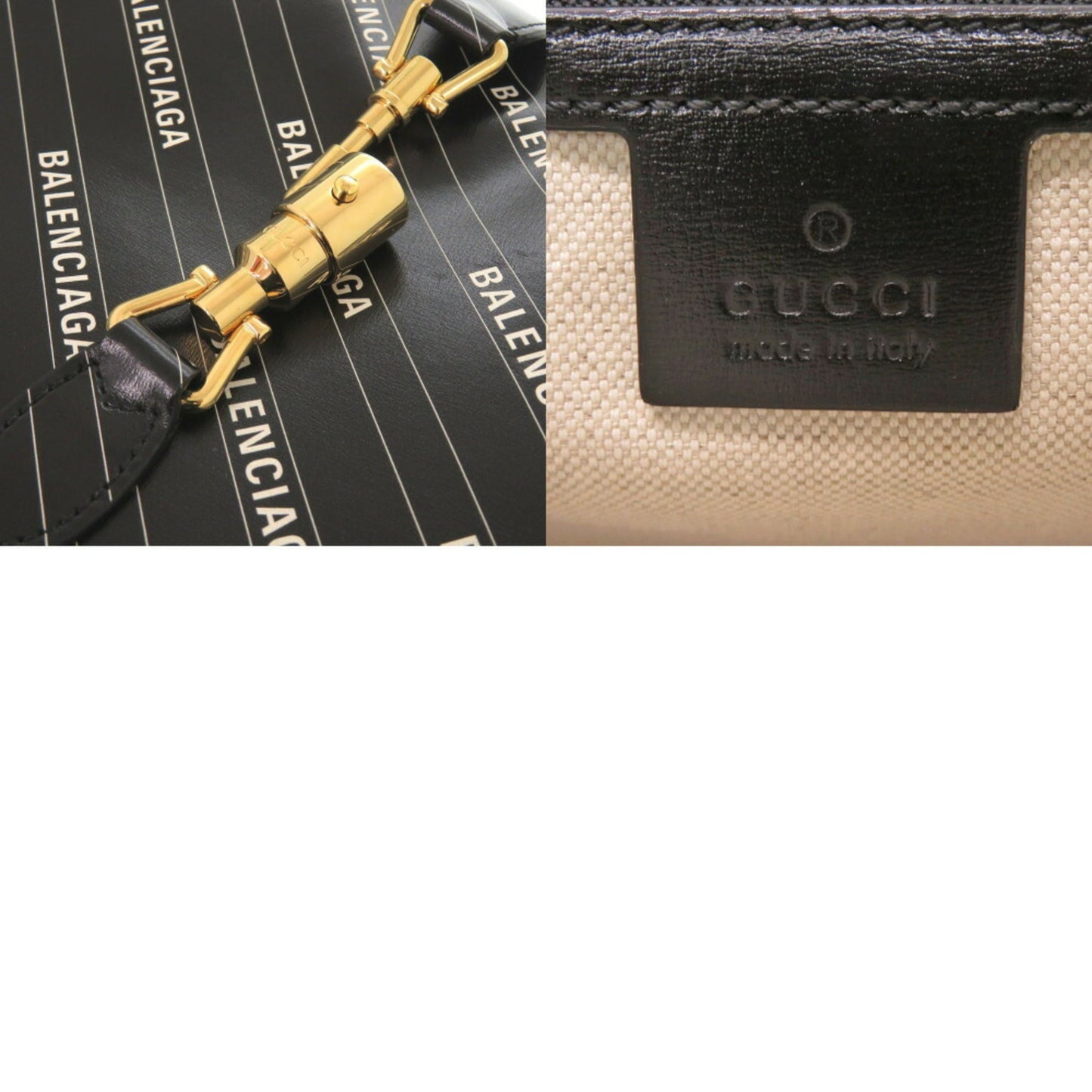 Gucci Black White Leather Shoulder Bag