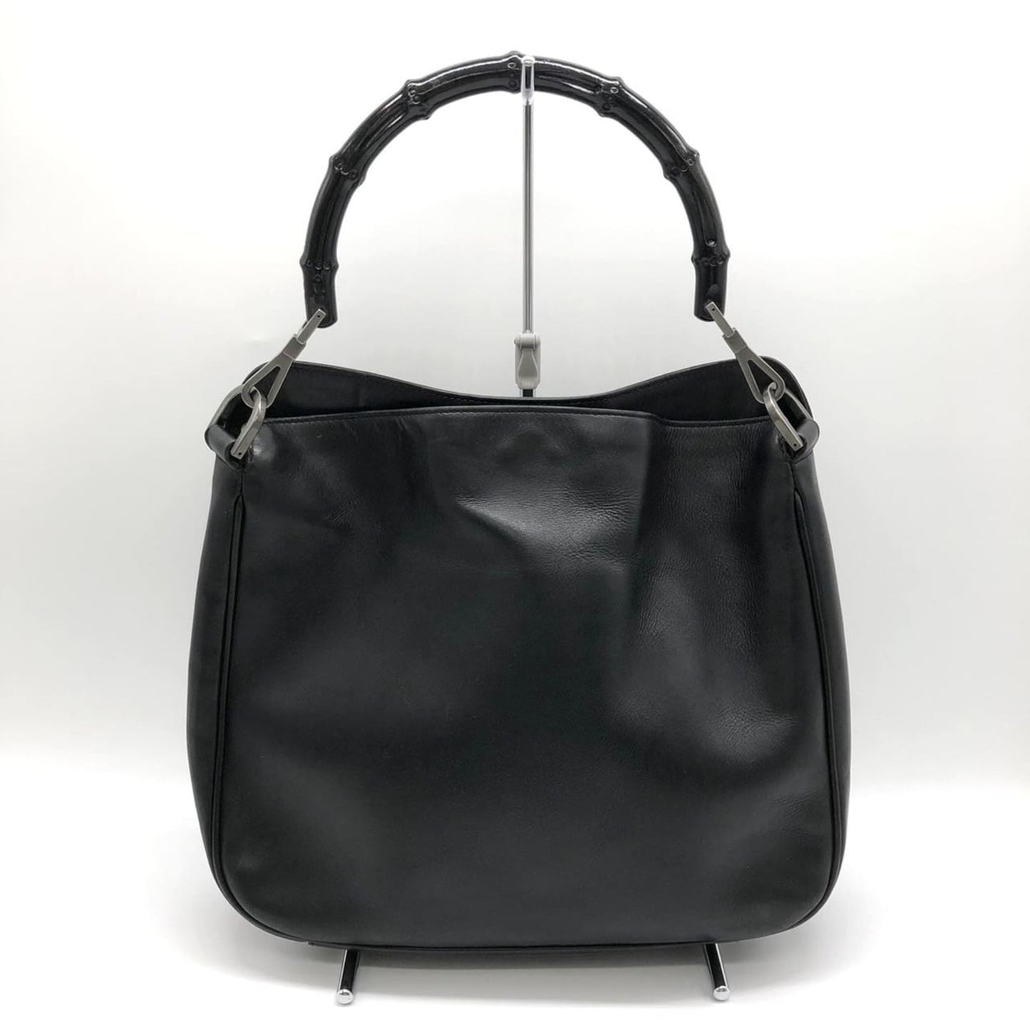 Gucci Black Bamboo Leather Handbag Shoulder Bag