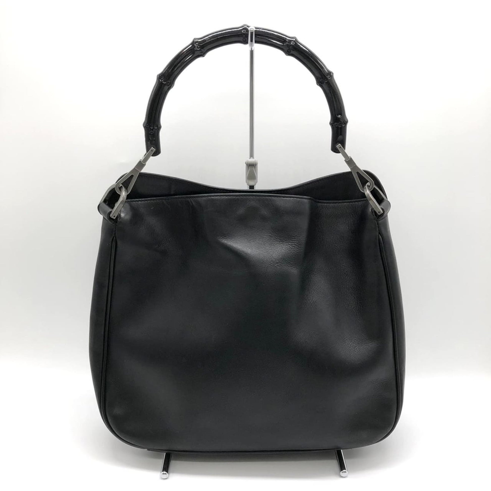 Gucci Black Bamboo Leather Handbag Shoulder Bag