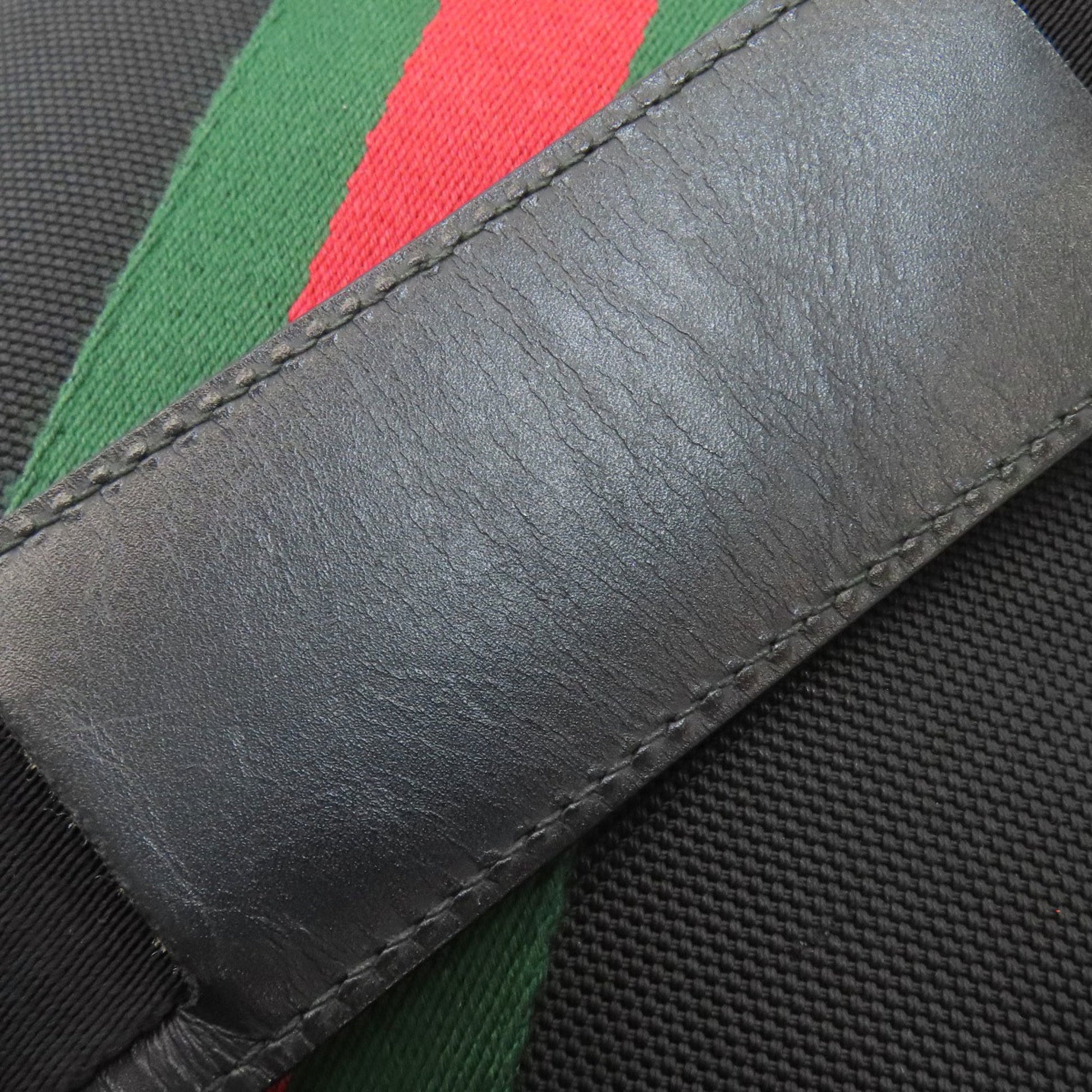 Gucci Sherry Line Black Canvas Shoulder Bag
