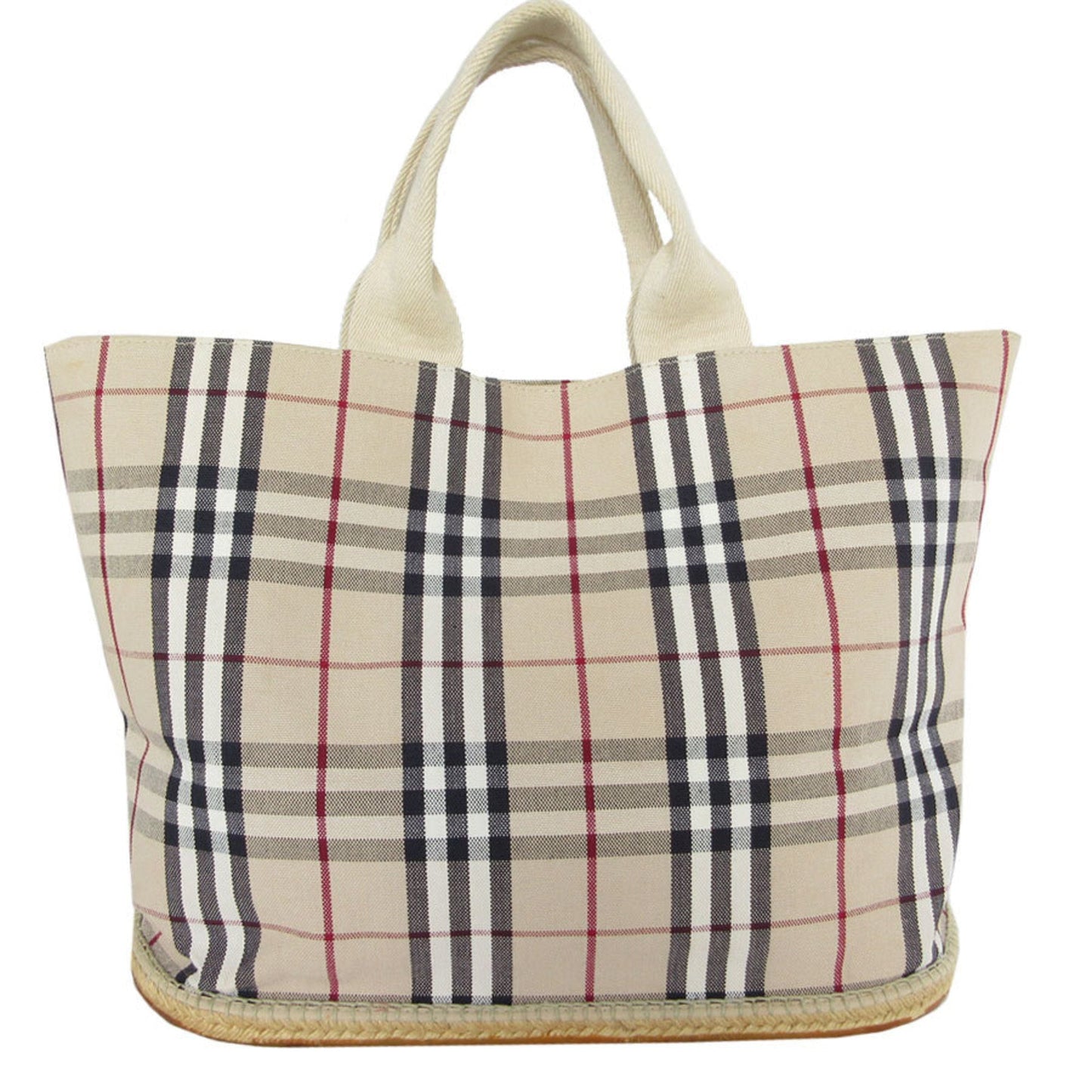 Burberry Multi Color Rubber Handbag Tote Bag Canvas Beige