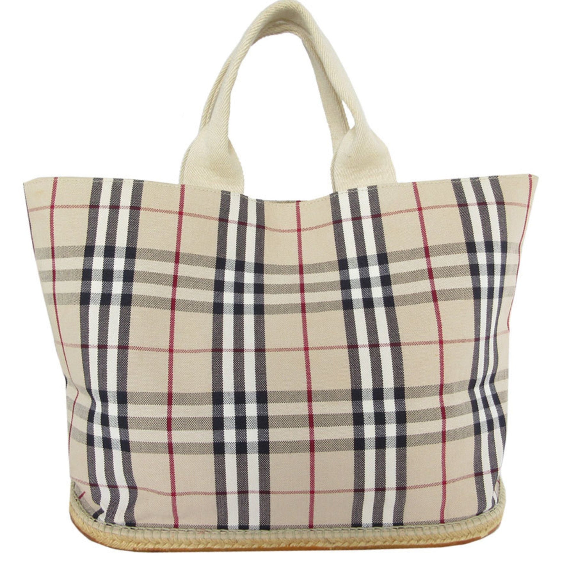 Burberry Multi Color Rubber Handbag Tote Bag Canvas Beige