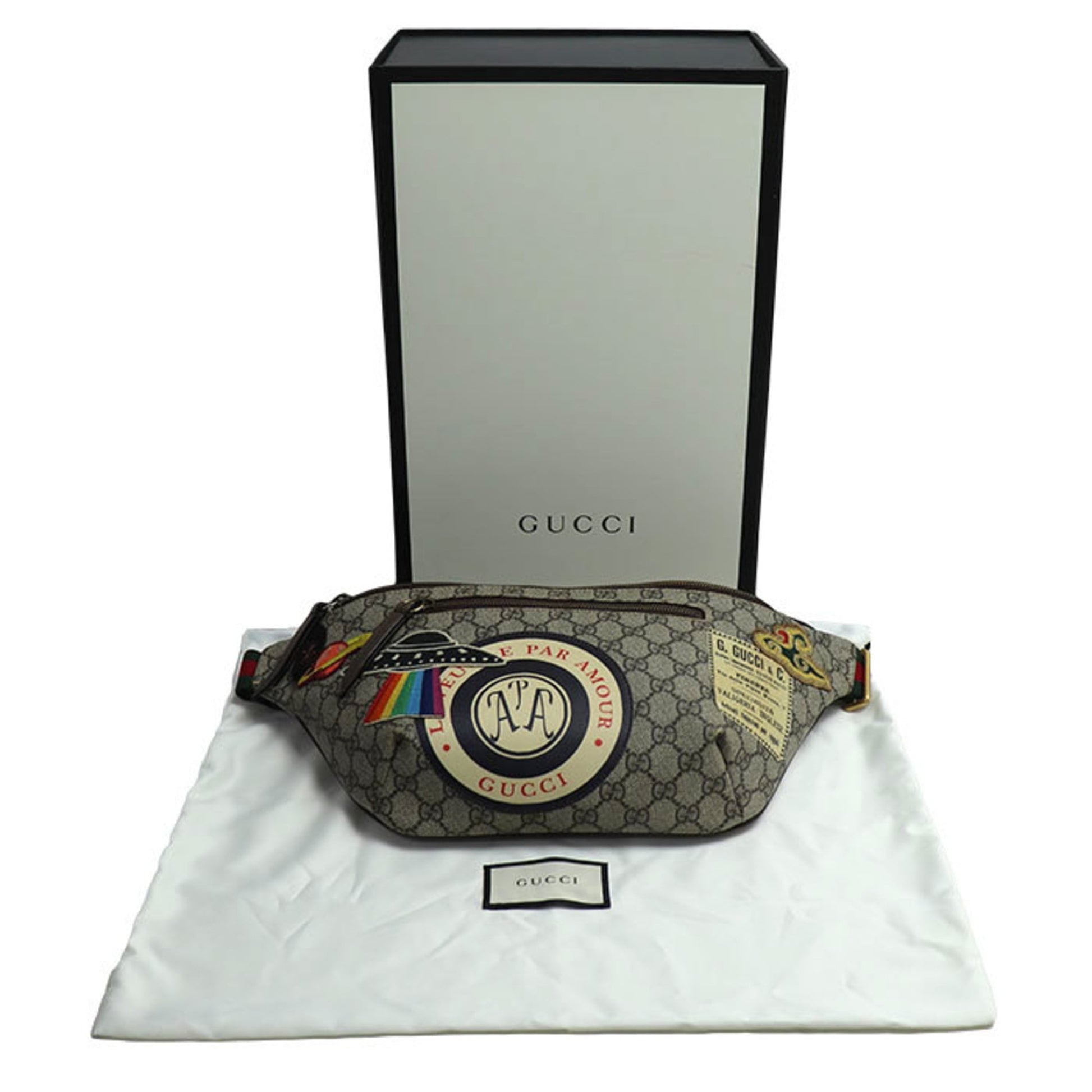 Gucci Beige Gg Supreme Leather Fanny Pack