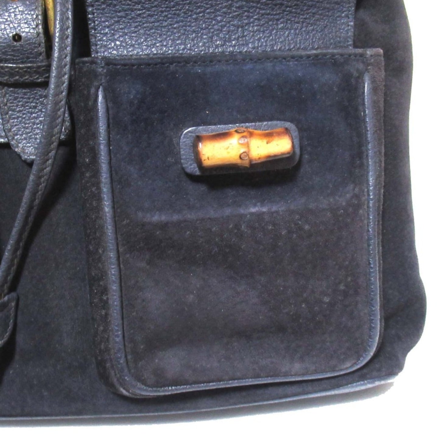 Gucci Navy Suede Leather Backpack