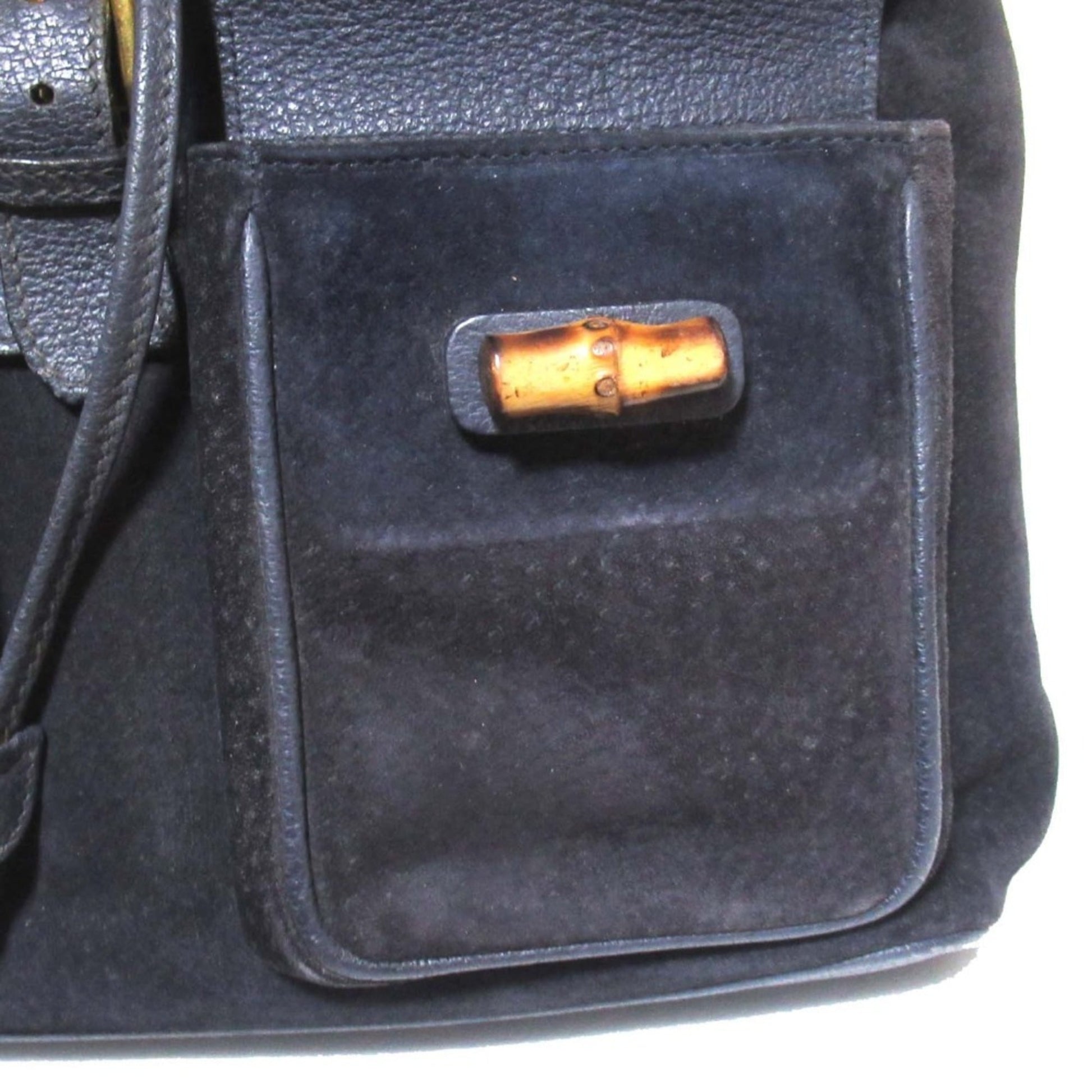 Gucci Navy Suede Leather Backpack
