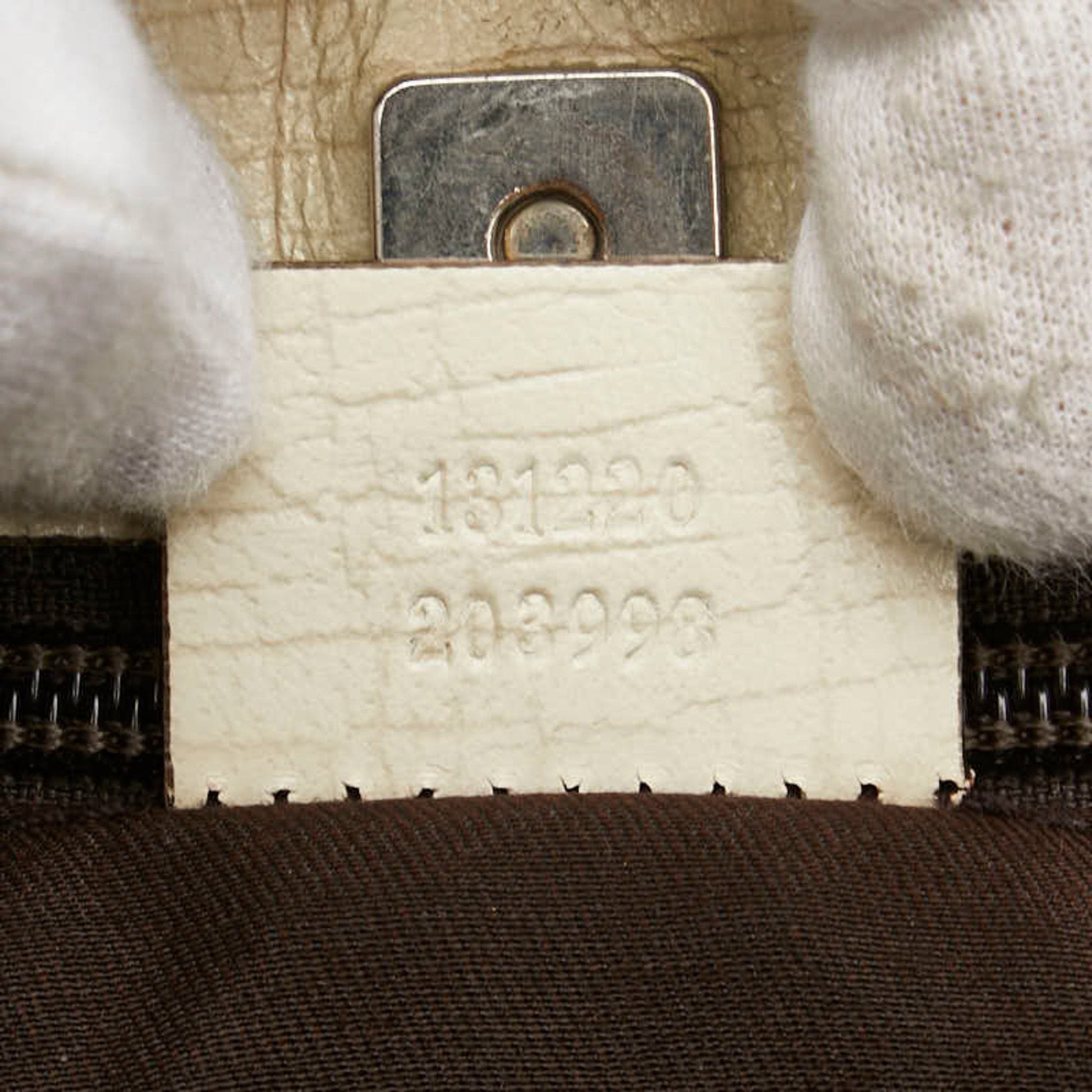 Gucci Beige Ivory Pvc Leather Handbag Tote Bag