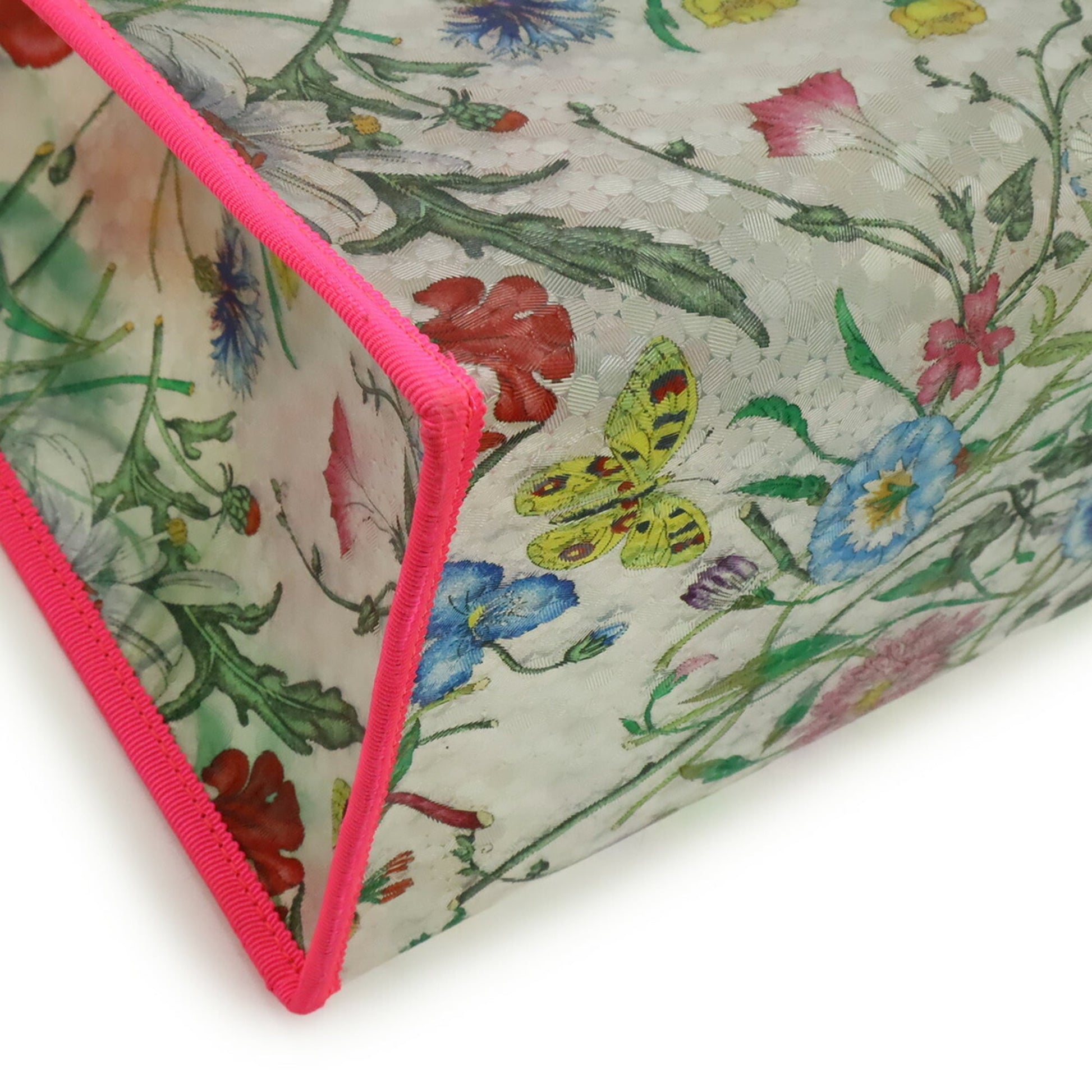 Gucci Clear Multi-Color Pink Vinyl Leather Tote Bag