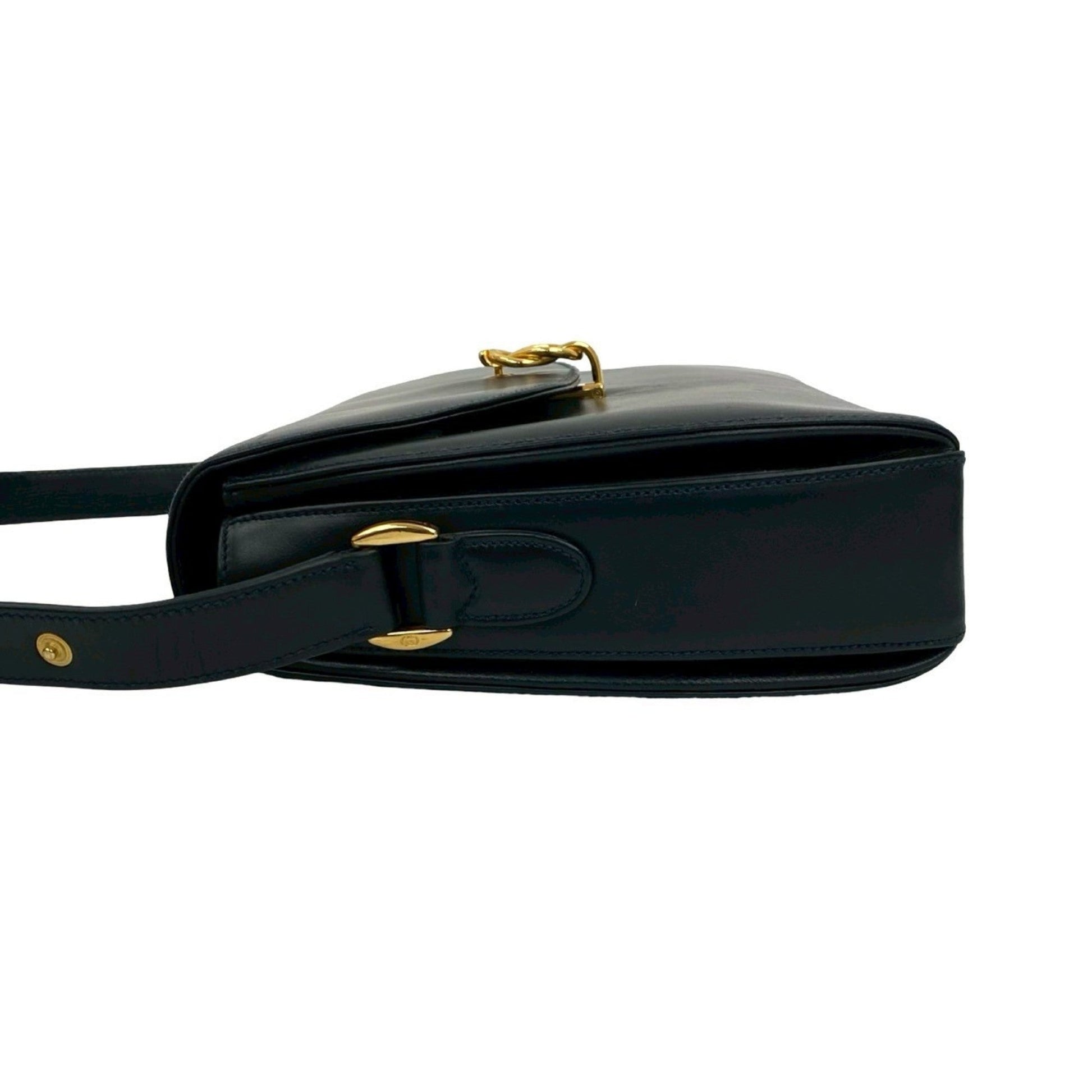 Gucci Navy Leather Shoulder Bag