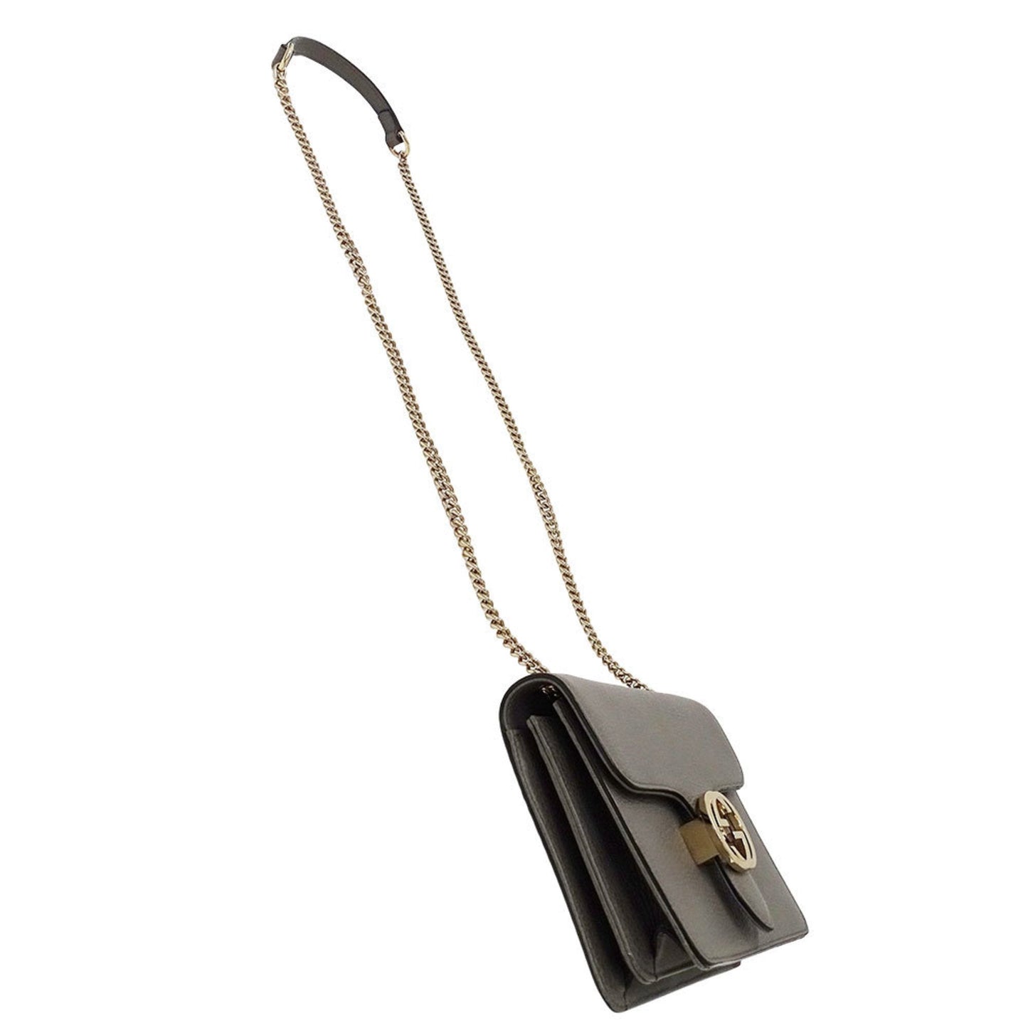 Gucci Gray Leather Shoulder Bag