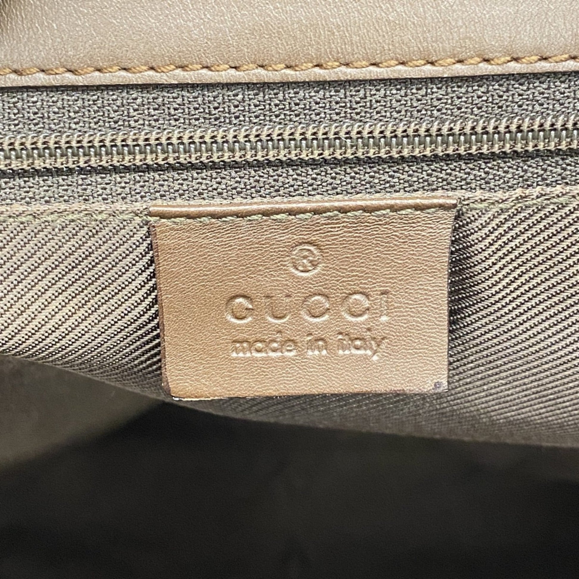 Gucci Beige Brown Canvas Tote Bag