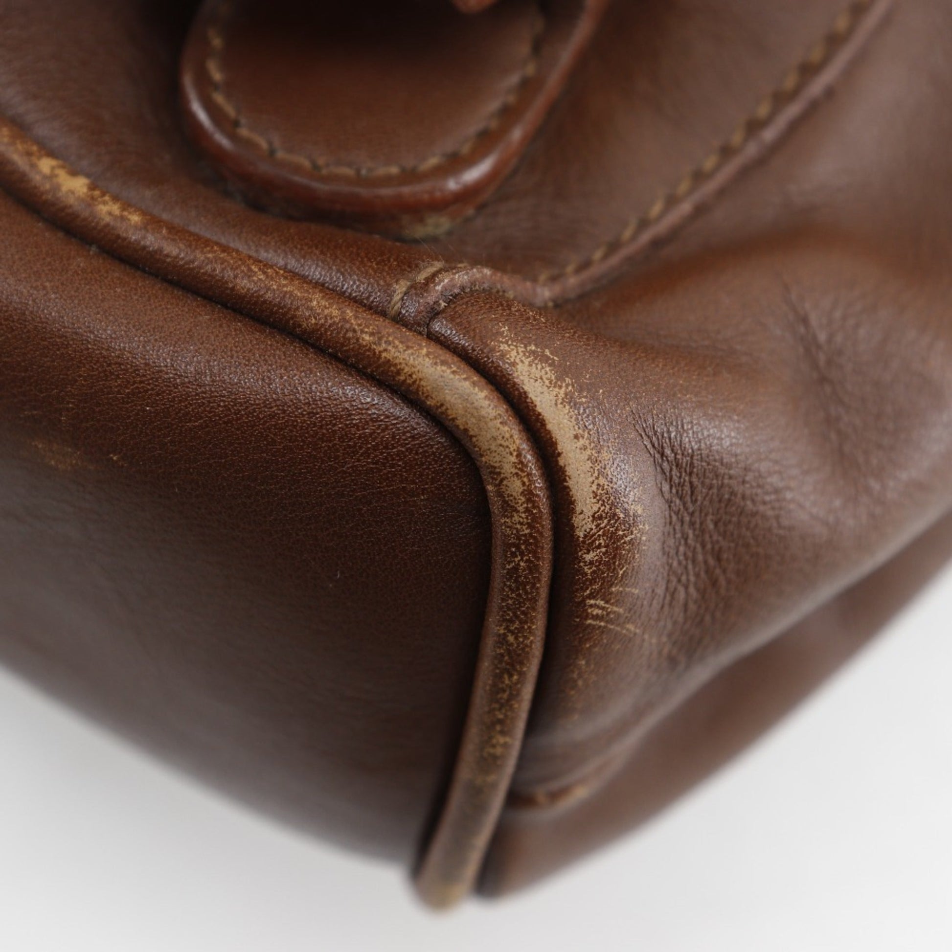 Gucci Brown Leather Backpack