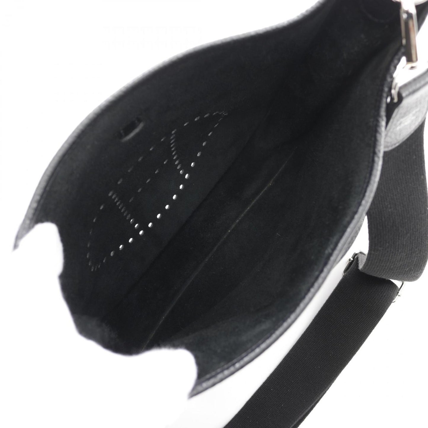 Hermes Evelyne Taurillon Clemence Shoulder Bag Leather Black