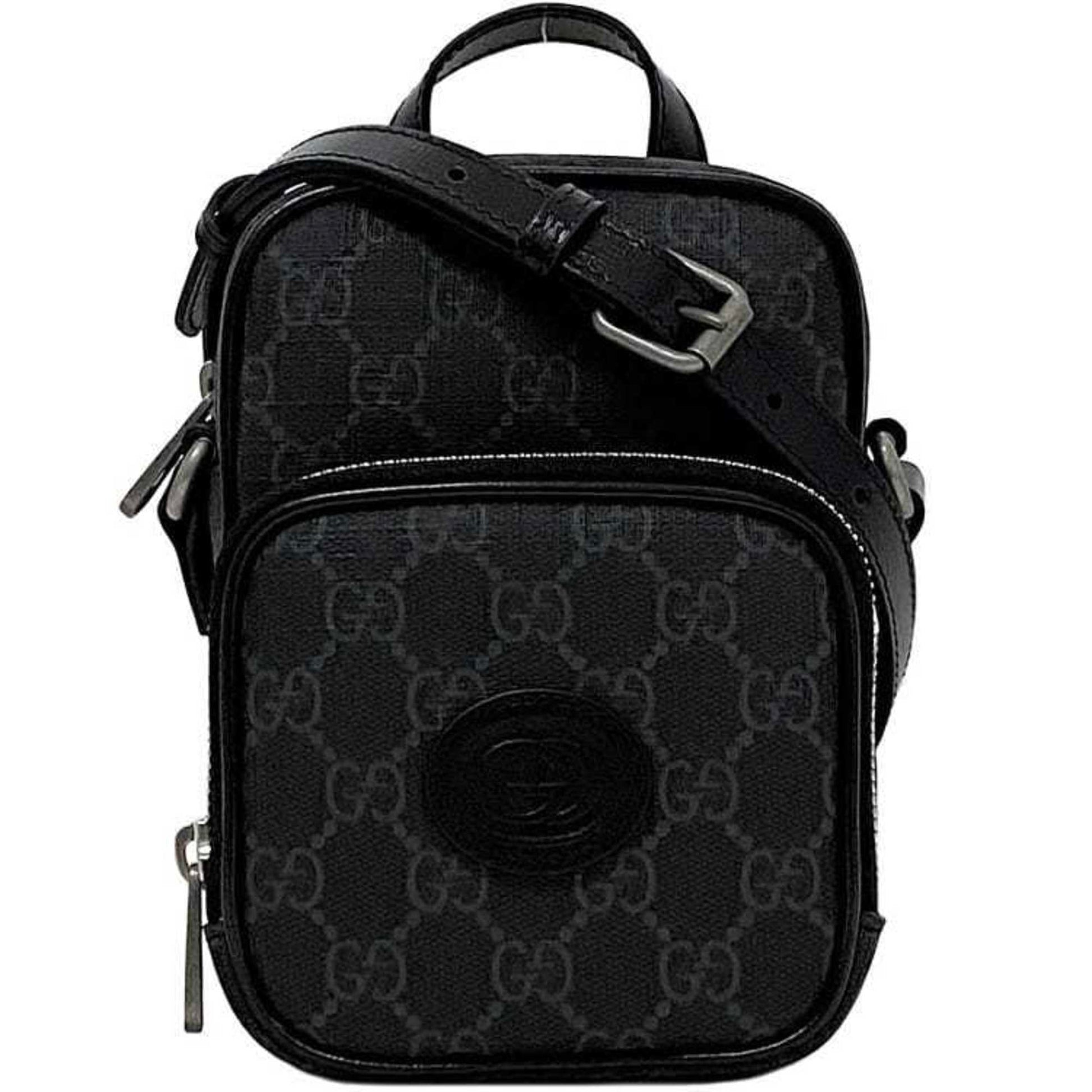 Gucci Black Pvc Leather Pochette Shoulder Bag