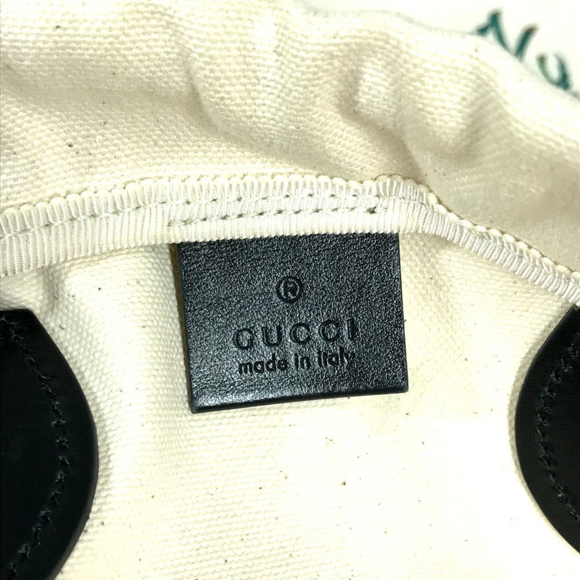 Gucci Black White Leather Canvas Shoulder Bag Tote Bag