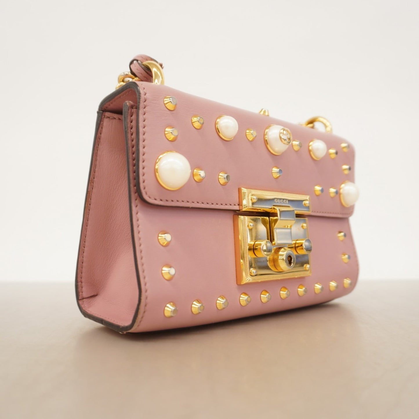 Gucci Pink Leather Shoulder Bag