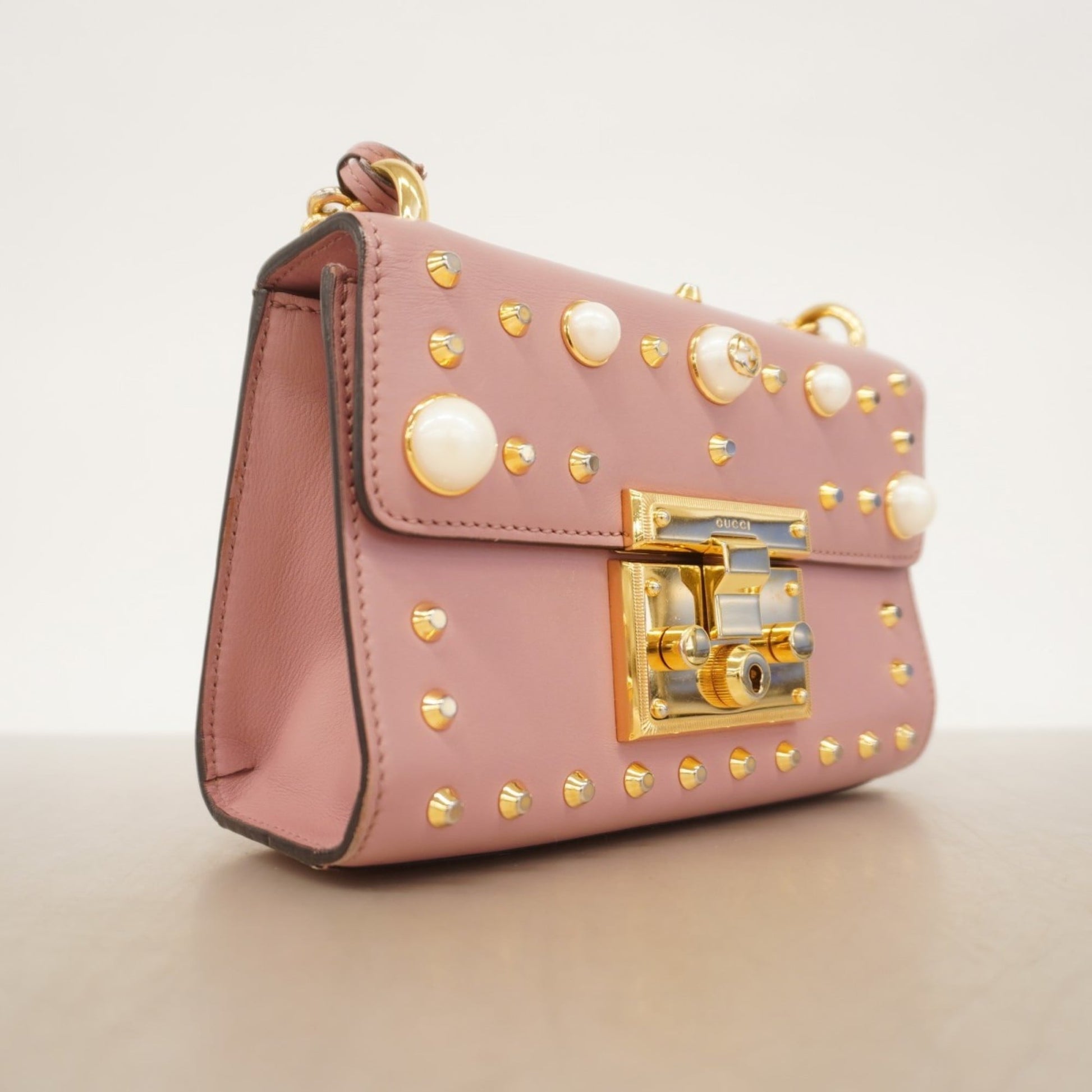 Gucci Pink Leather Shoulder Bag