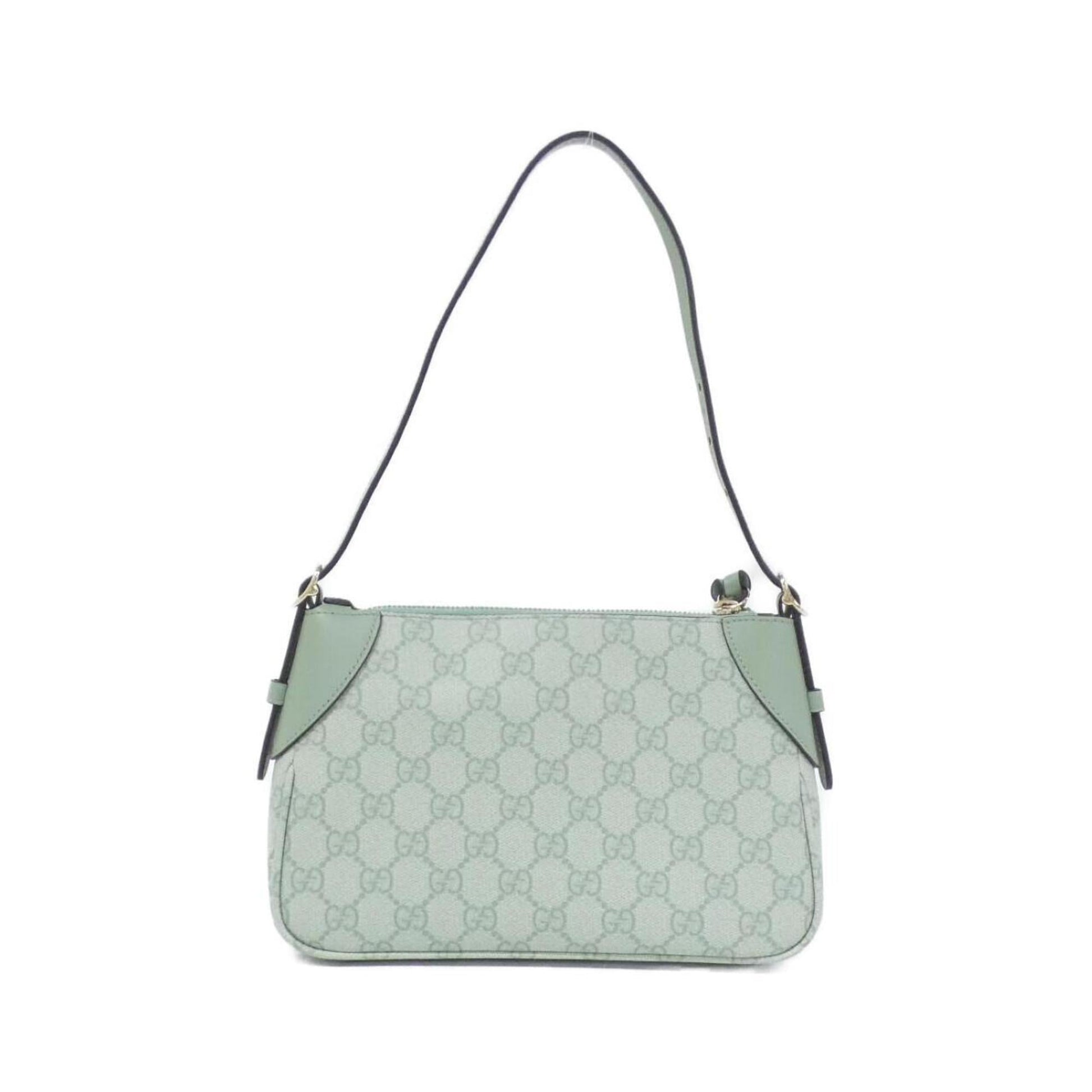 Gucci Green Light Green Coated Canvas Leather Shoulder Bag