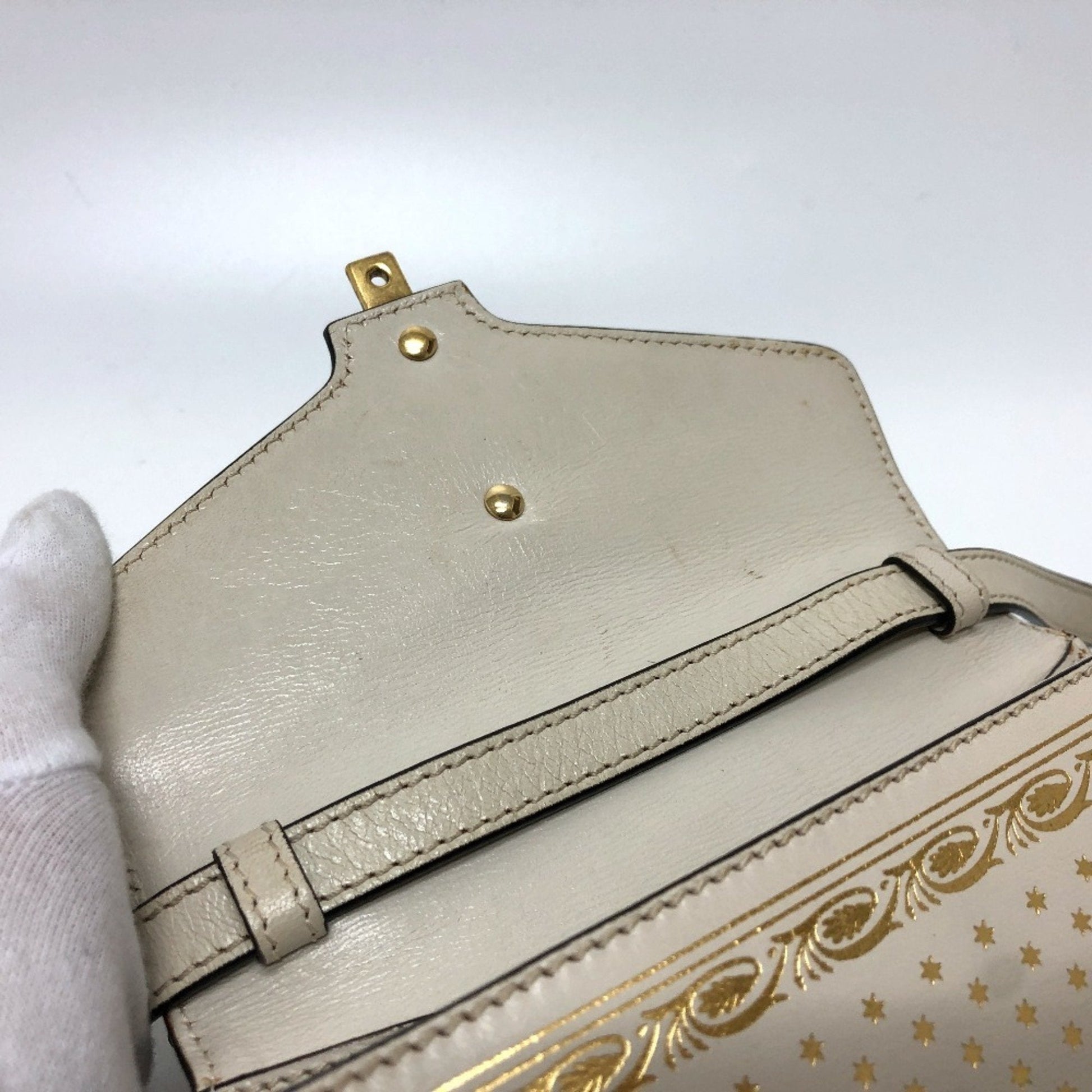 Gucci Blue White Leather Handbag Shoulder Bag