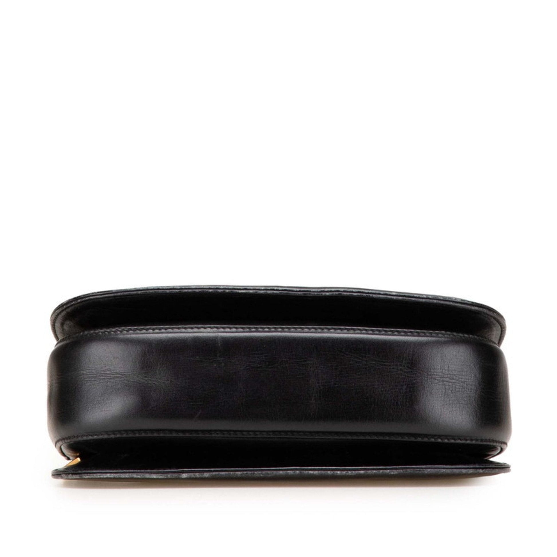 Gucci Black Brown Leather Plastic Handbag