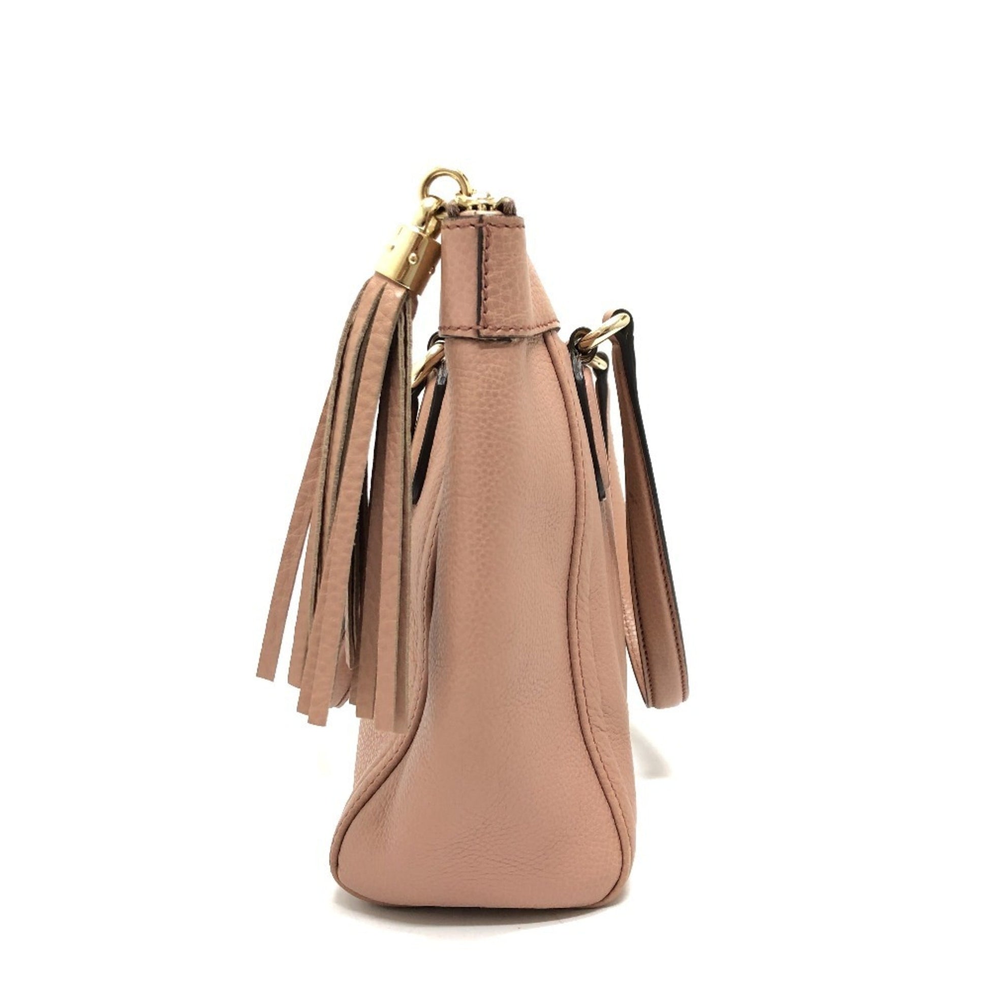 Gucci Pink Beige Leather Handbag