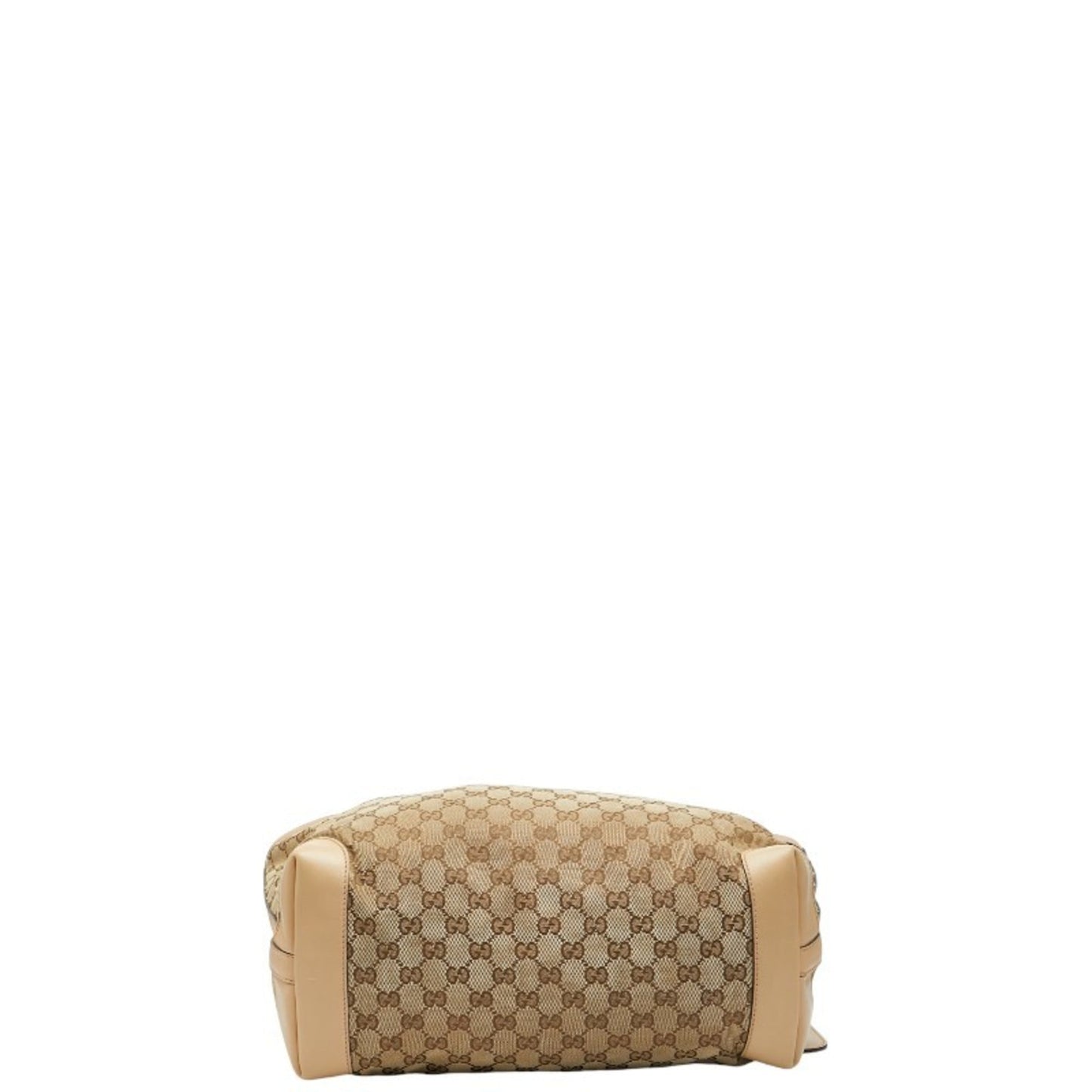 Gucci Gg Canvas Beige Brown Gg Canvas Leather Tote Bag