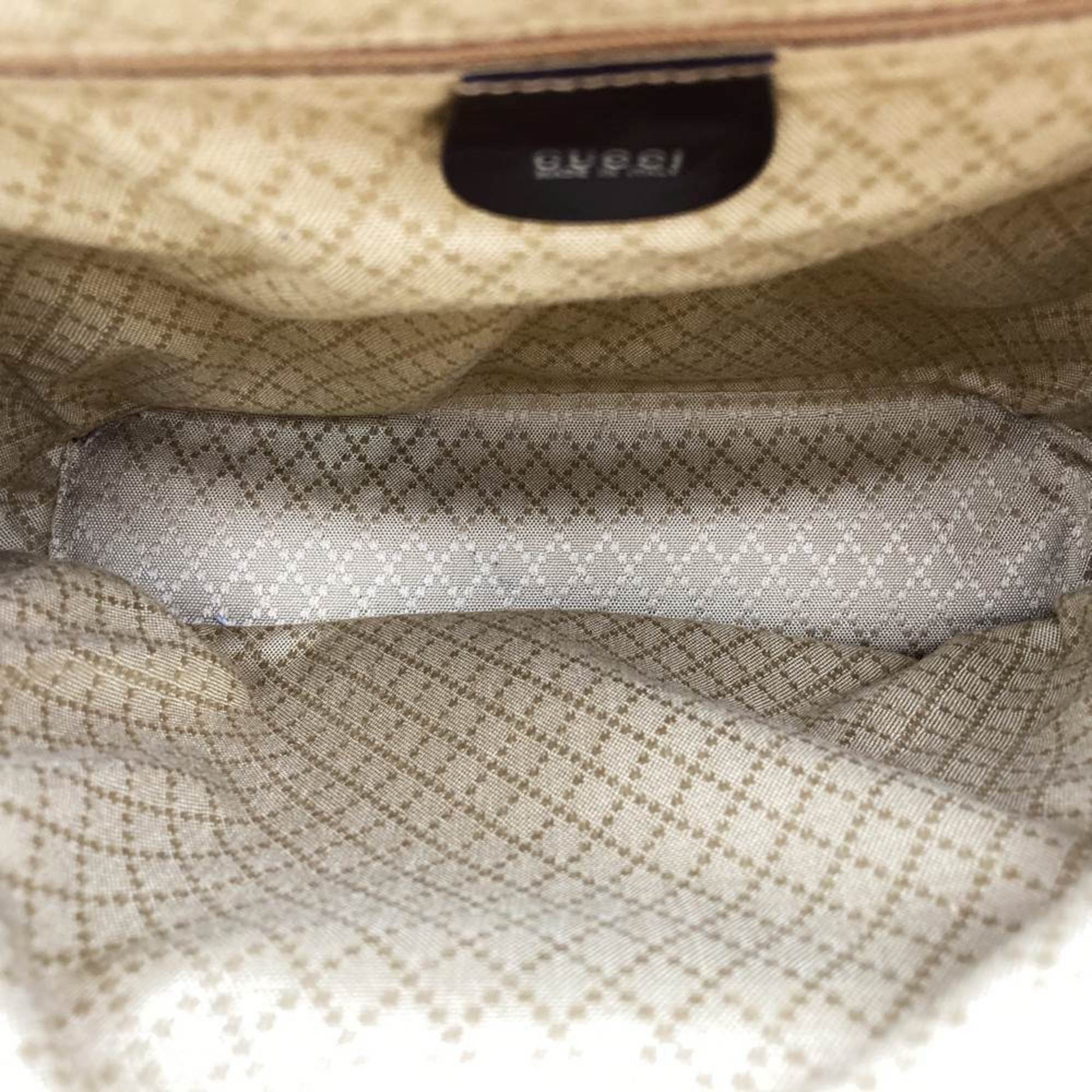 Gucci Brown Leather Nylon Sling Bag