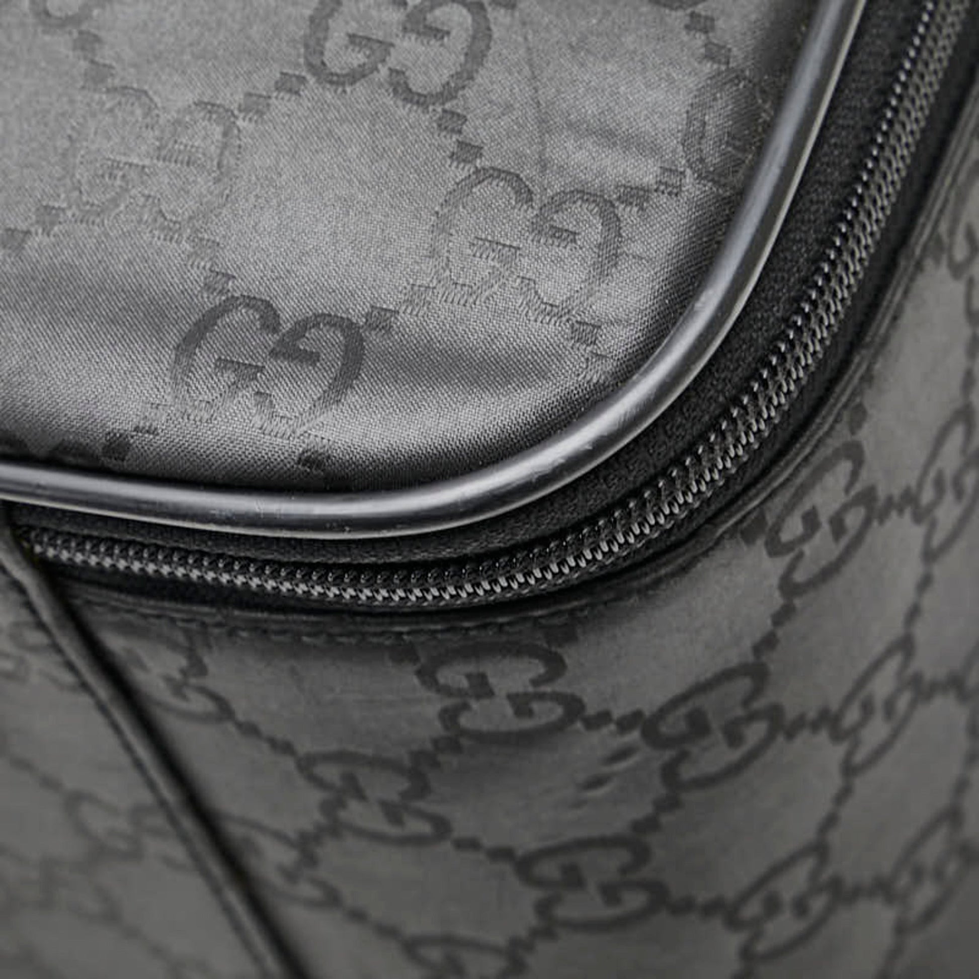 Gucci Black Nylon Leather Boston Bag