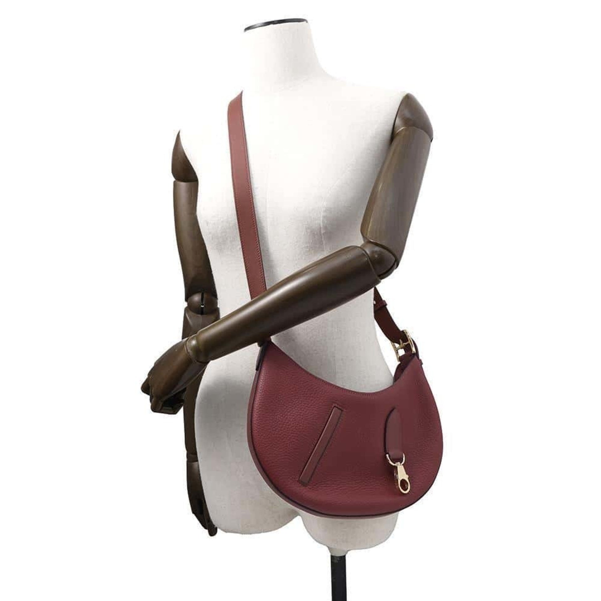 Hermes Rouge Togo Shoulder Bag Leather