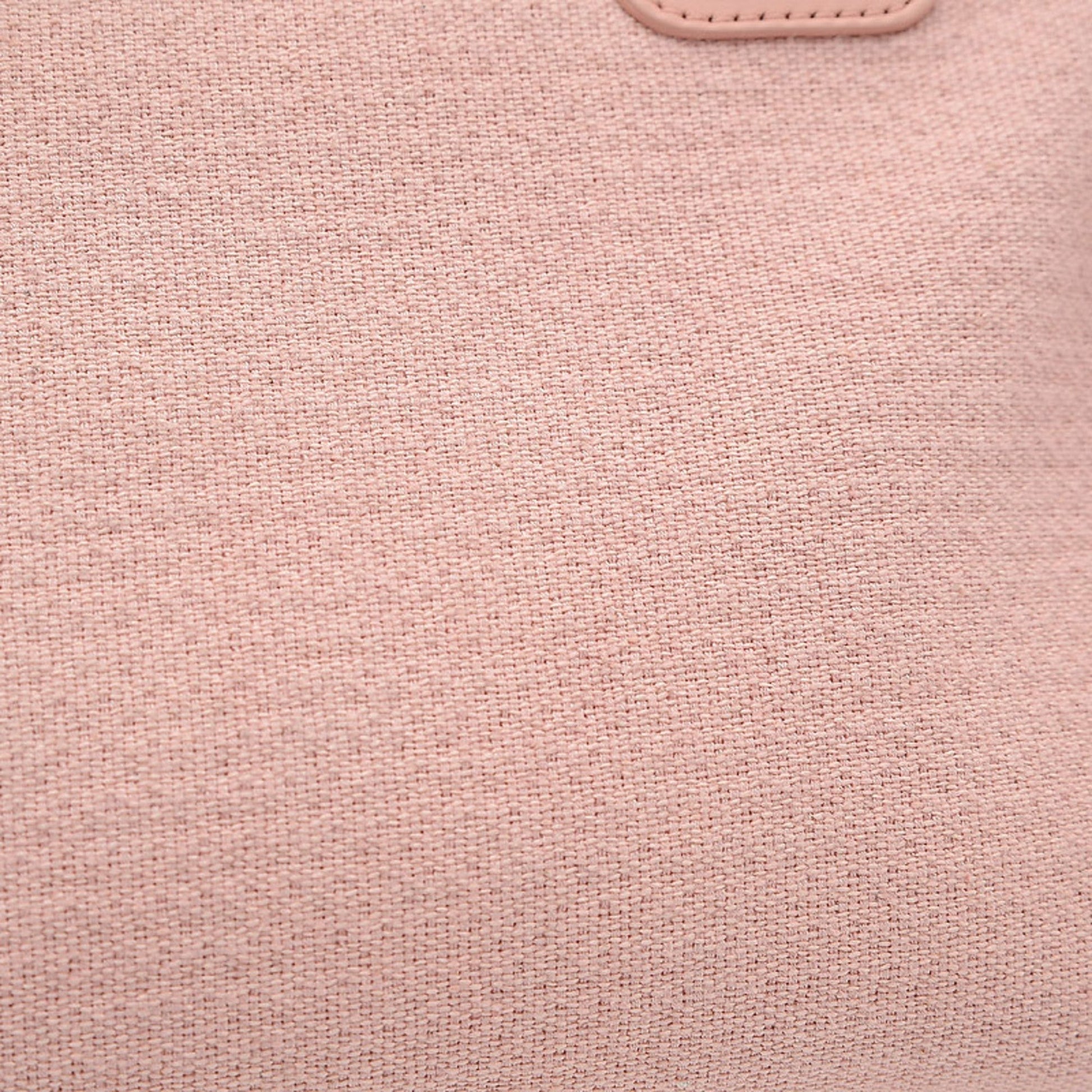Chanel Deauville Bowling Bag Canvas Calf Pink A92749 Shoulder