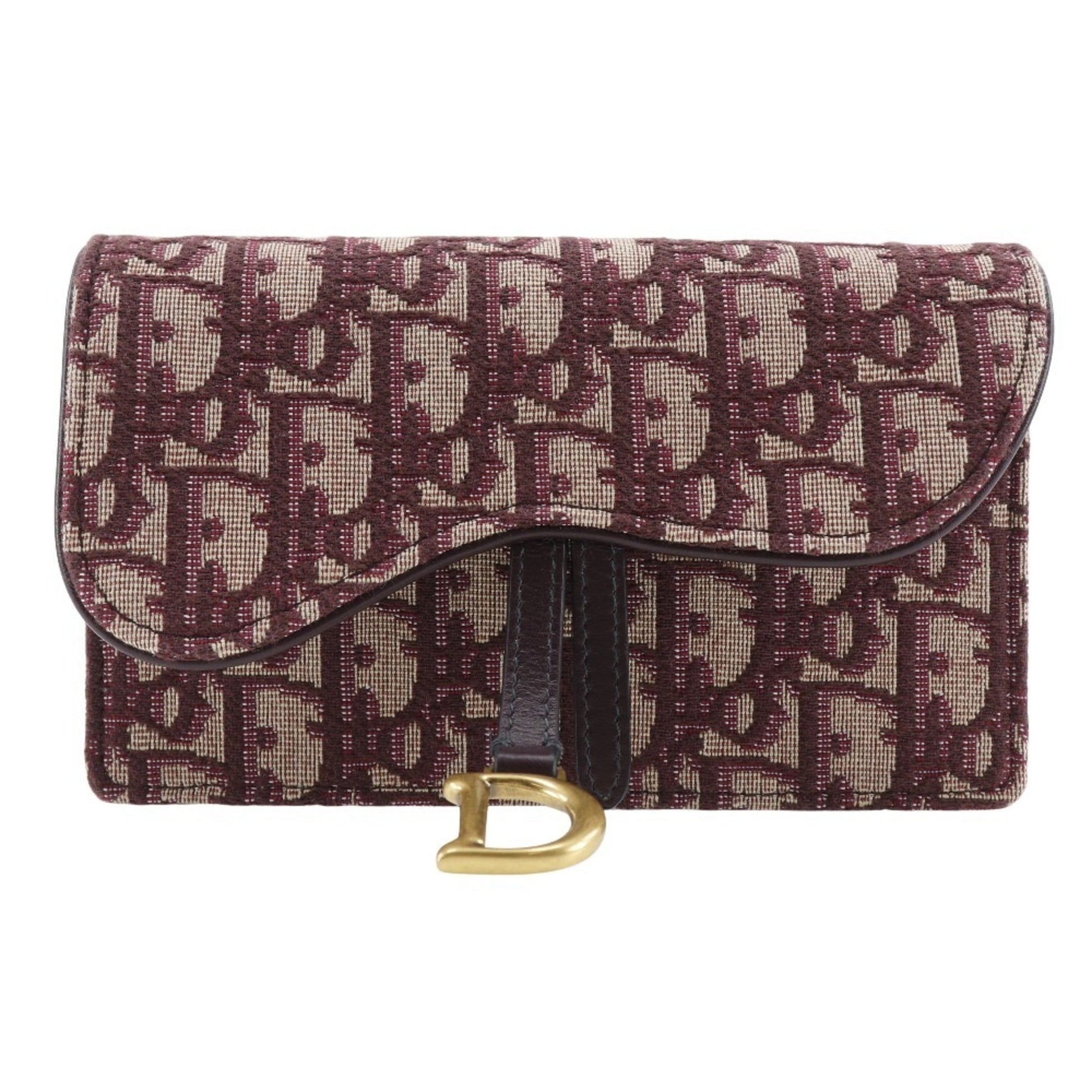 Dior Handbag Christian Bordeaux Fanny Pack Canvas Red Belt