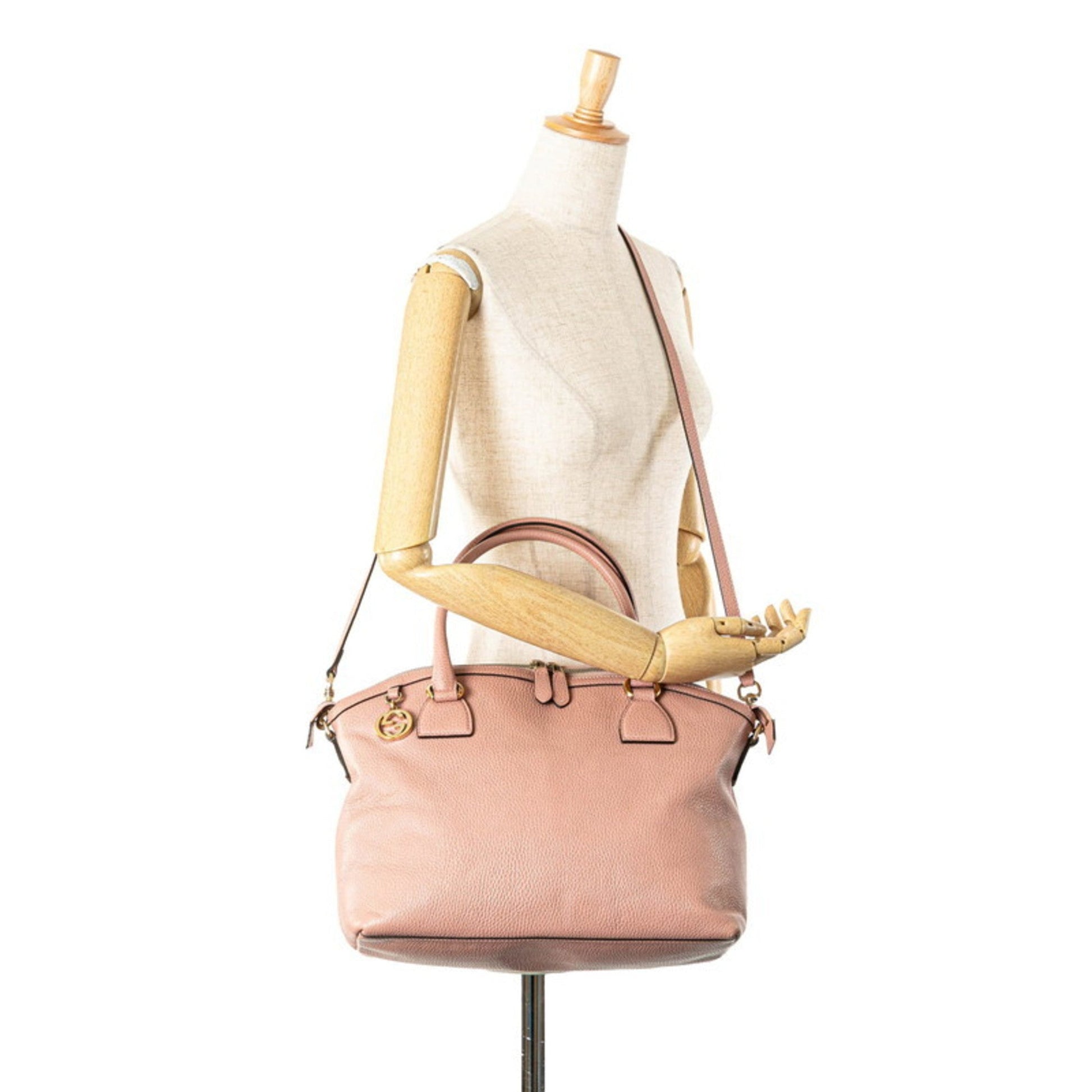 Gucci Pink Leather Handbag Shoulder Bag
