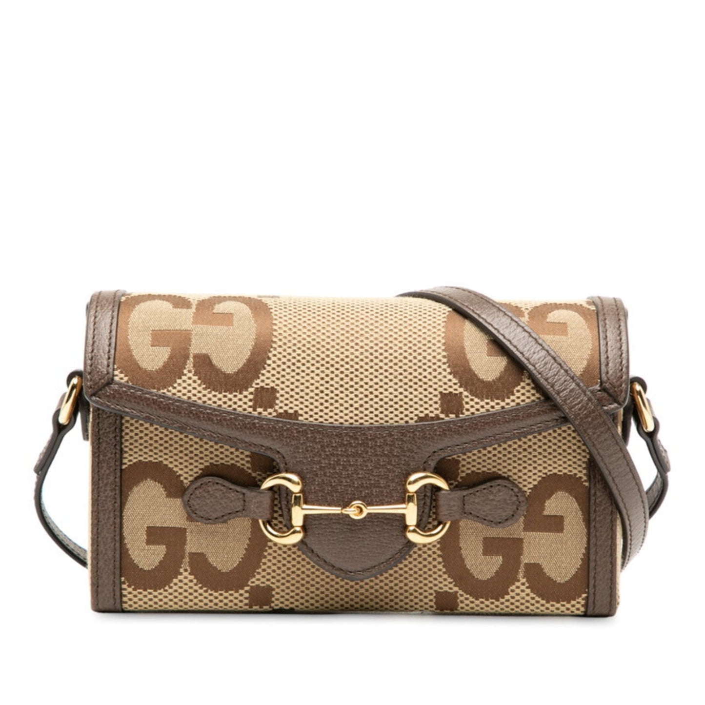 Gucci Brown Canvas Leather Shoulder Bag