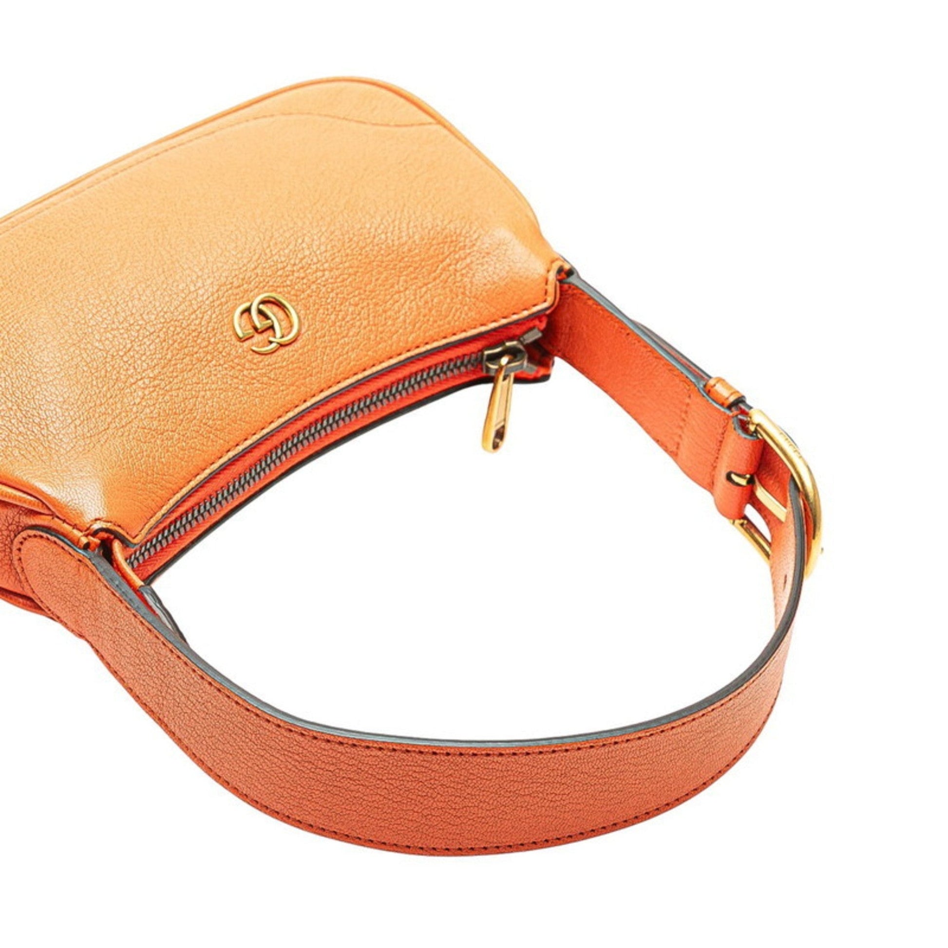 Gucci Gg Marmont Orange Leather Handbag Shoulder Bag