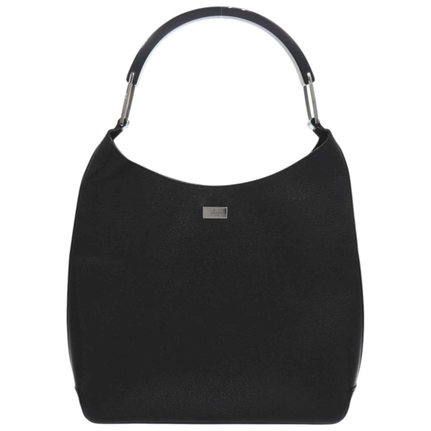 Gucci Black Suede Plastic Leather Shoulder Bag