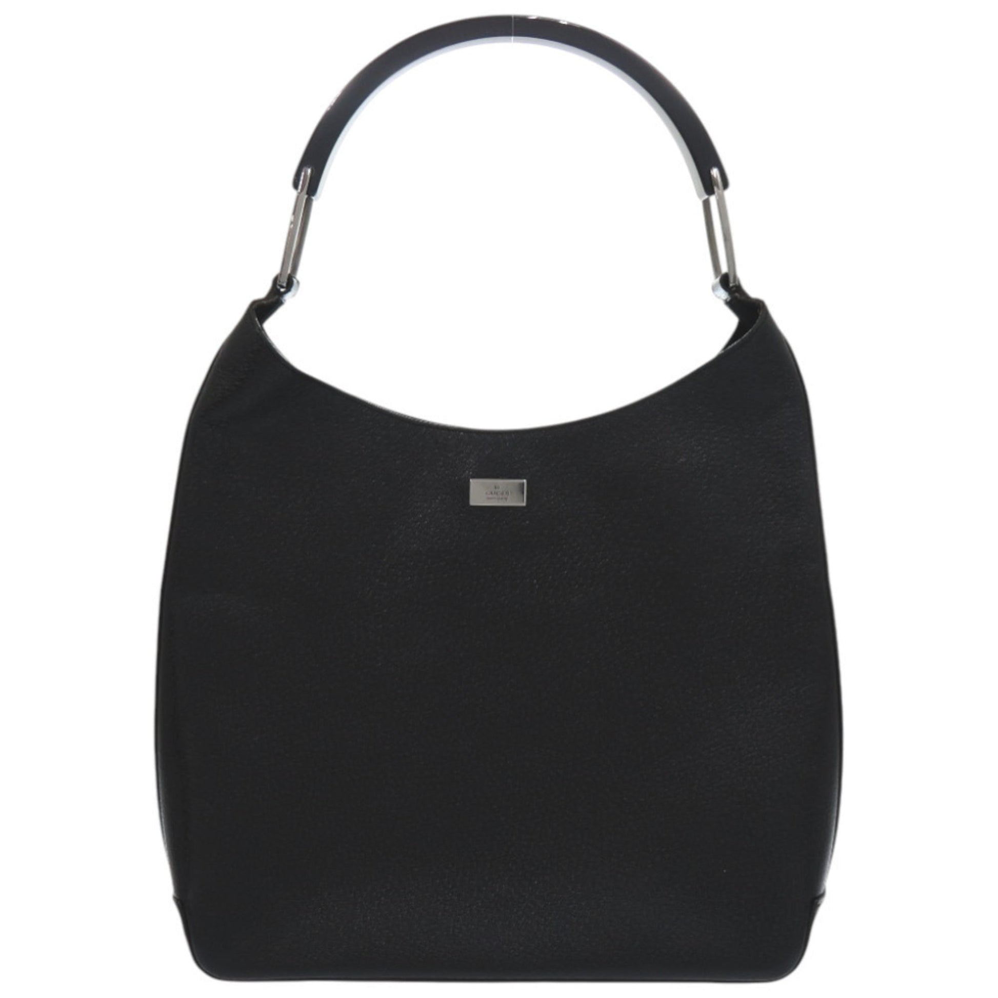 Gucci Black Suede Plastic Leather Shoulder Bag