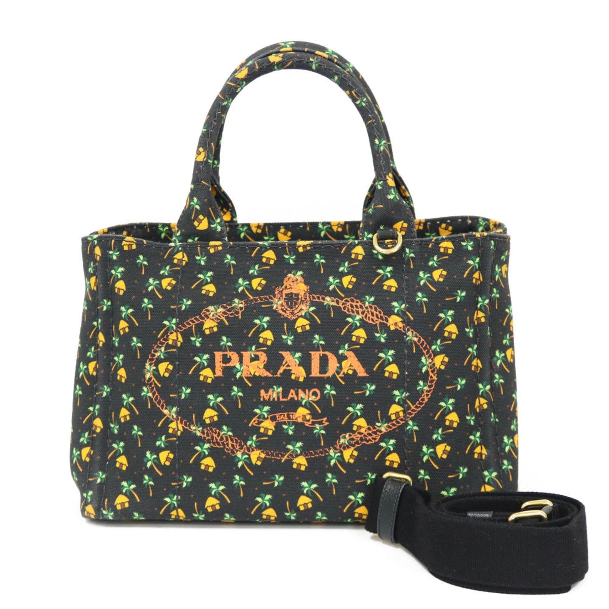Prada Shoulder Bag Handbag Kanapatoto Pm Ladies Black