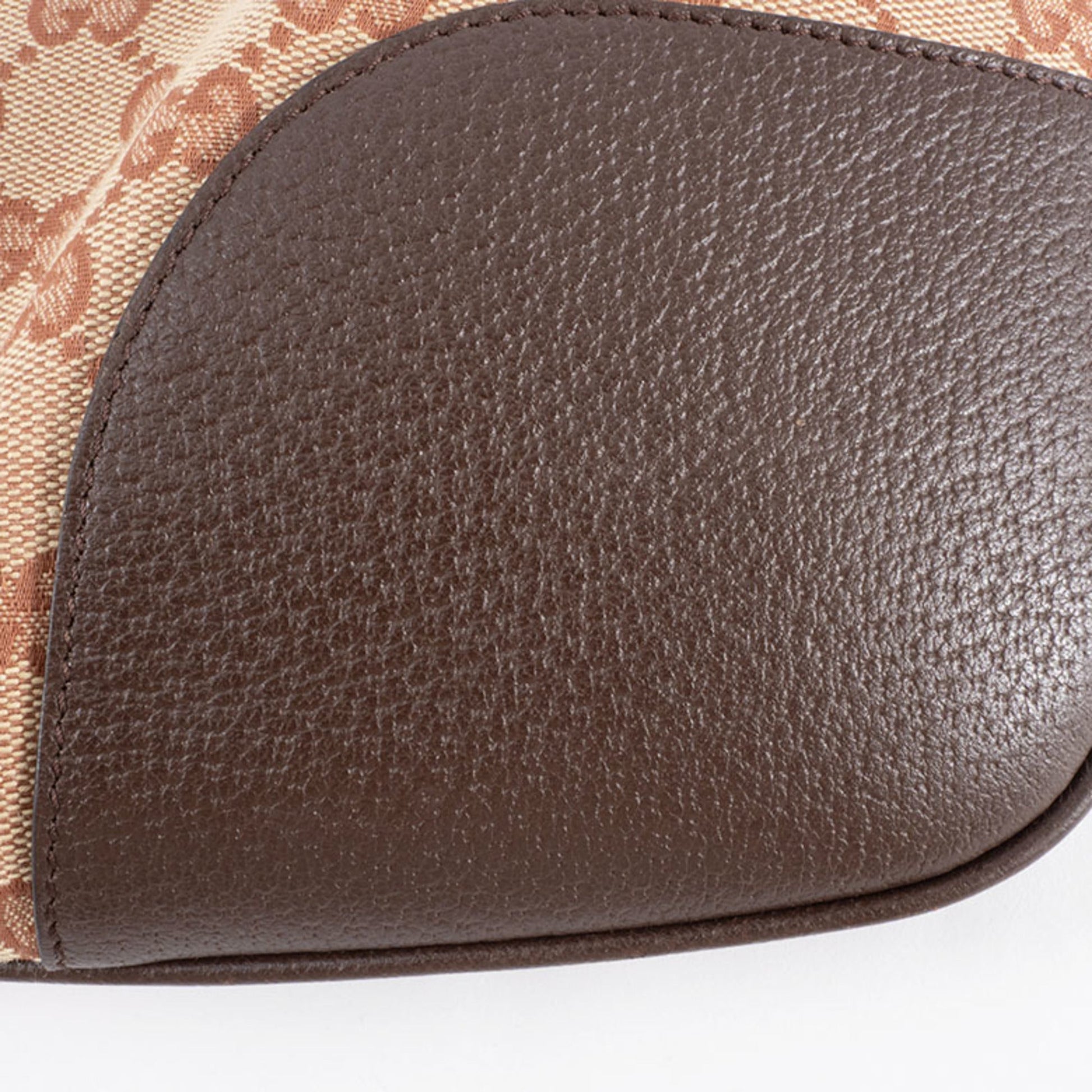 Gucci Beige Brown Gg Canvas Leather Shoulder Bag