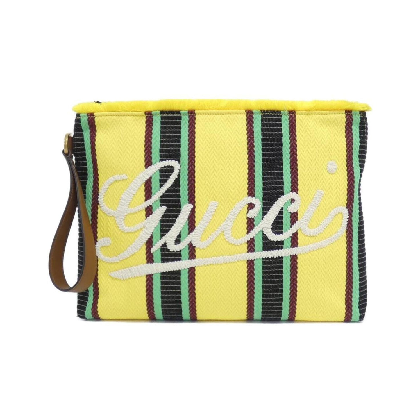 Gucci Multi-Color Yellow Canvas Handbag