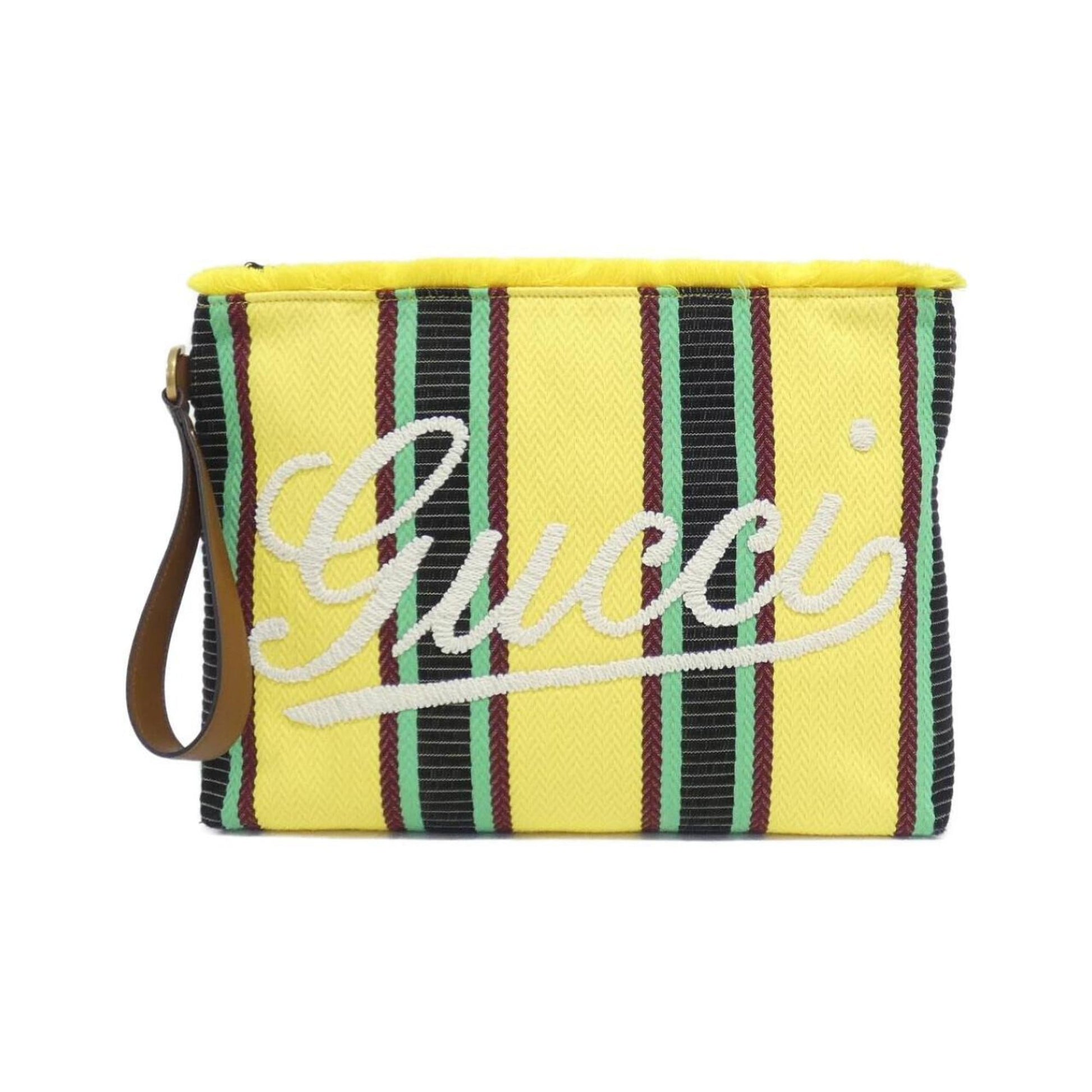 Gucci Multi-Color Yellow Canvas Handbag