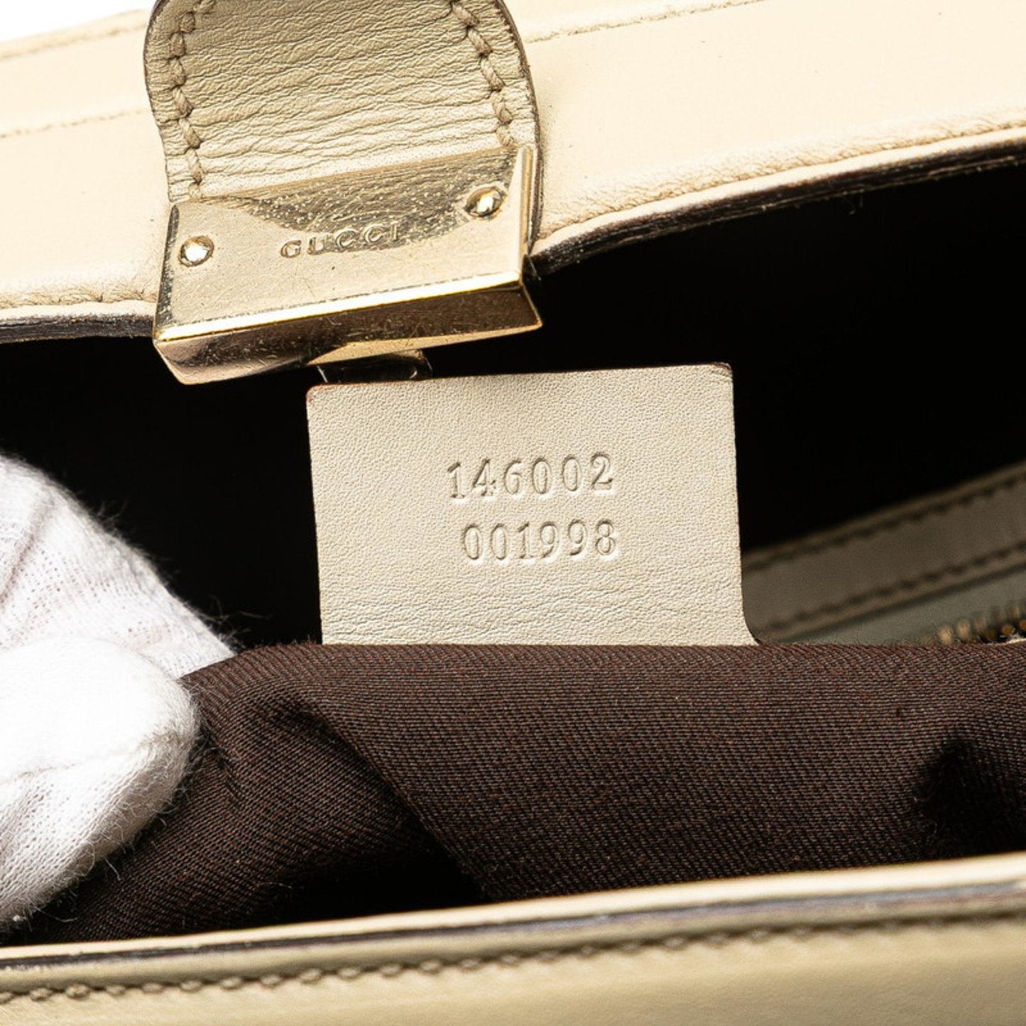 Gucci Guccissima Beige Leather Handbag
