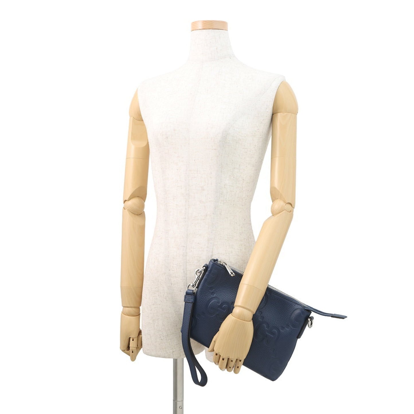 Gucci Navy Leather Clutch Bag Messenger Bag Shoulder Bag