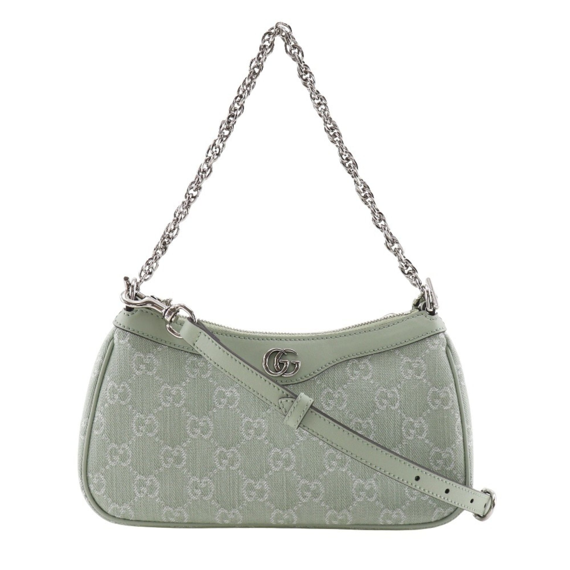 Gucci Green Pale Green Gg Canvas Shoulder Bag