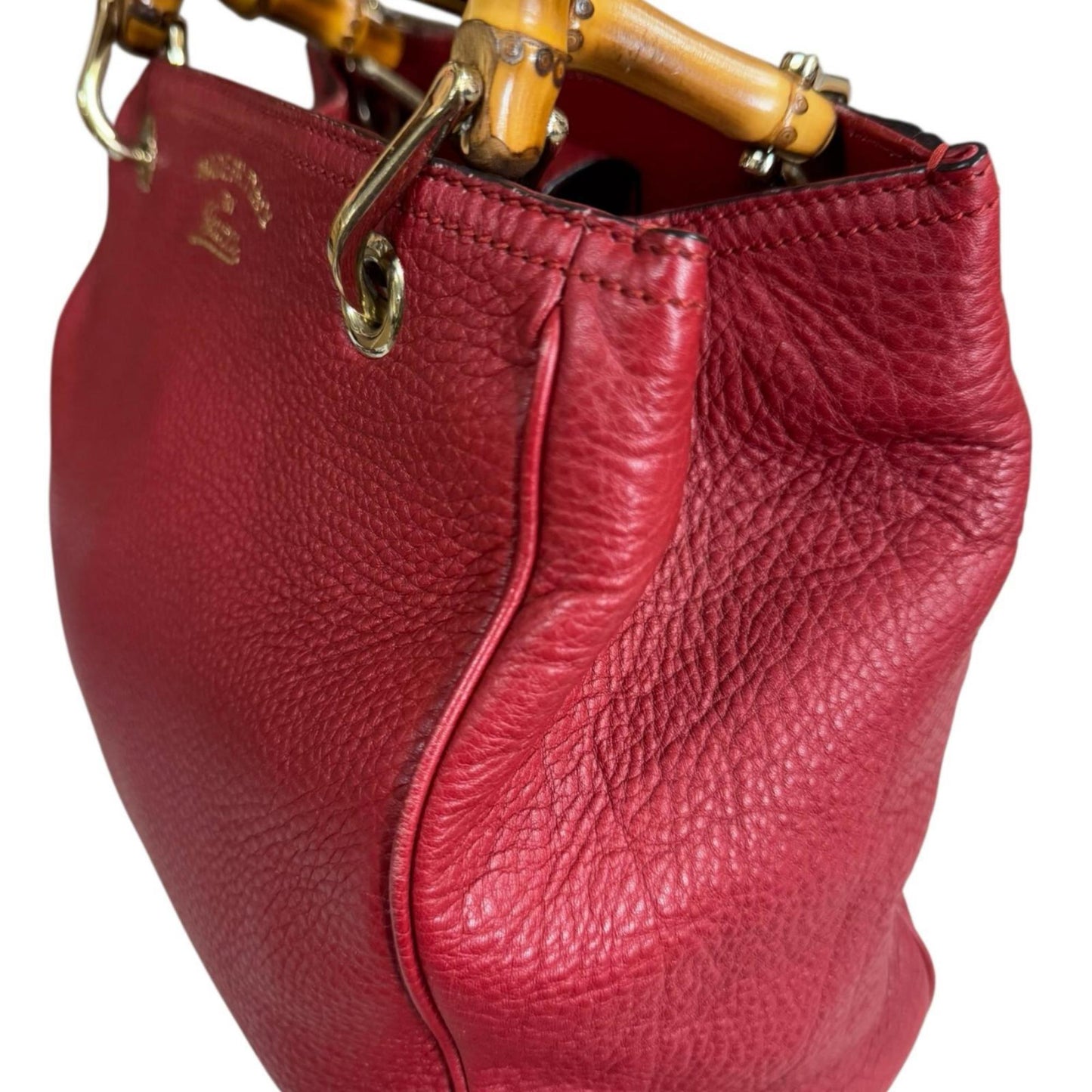 Gucci Red Color Bamboo Shoulder Bag
