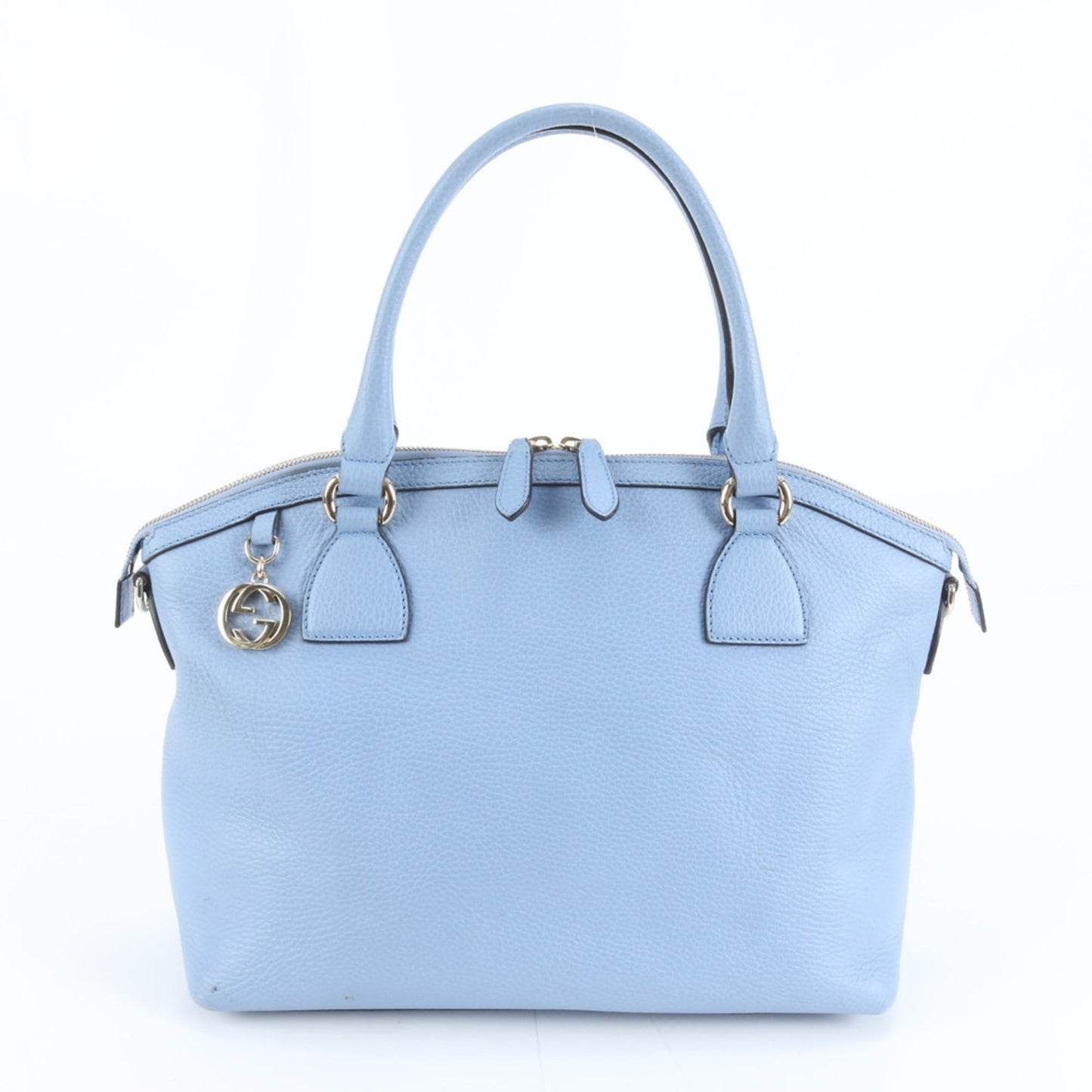 Gucci Light Blue Leather Handbag Tote Bag