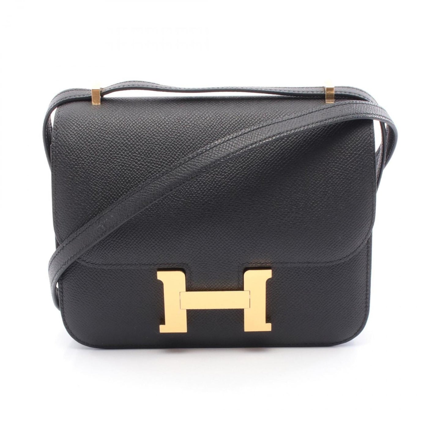 Hermes Constance Epsom Shoulder Bag Leather Black