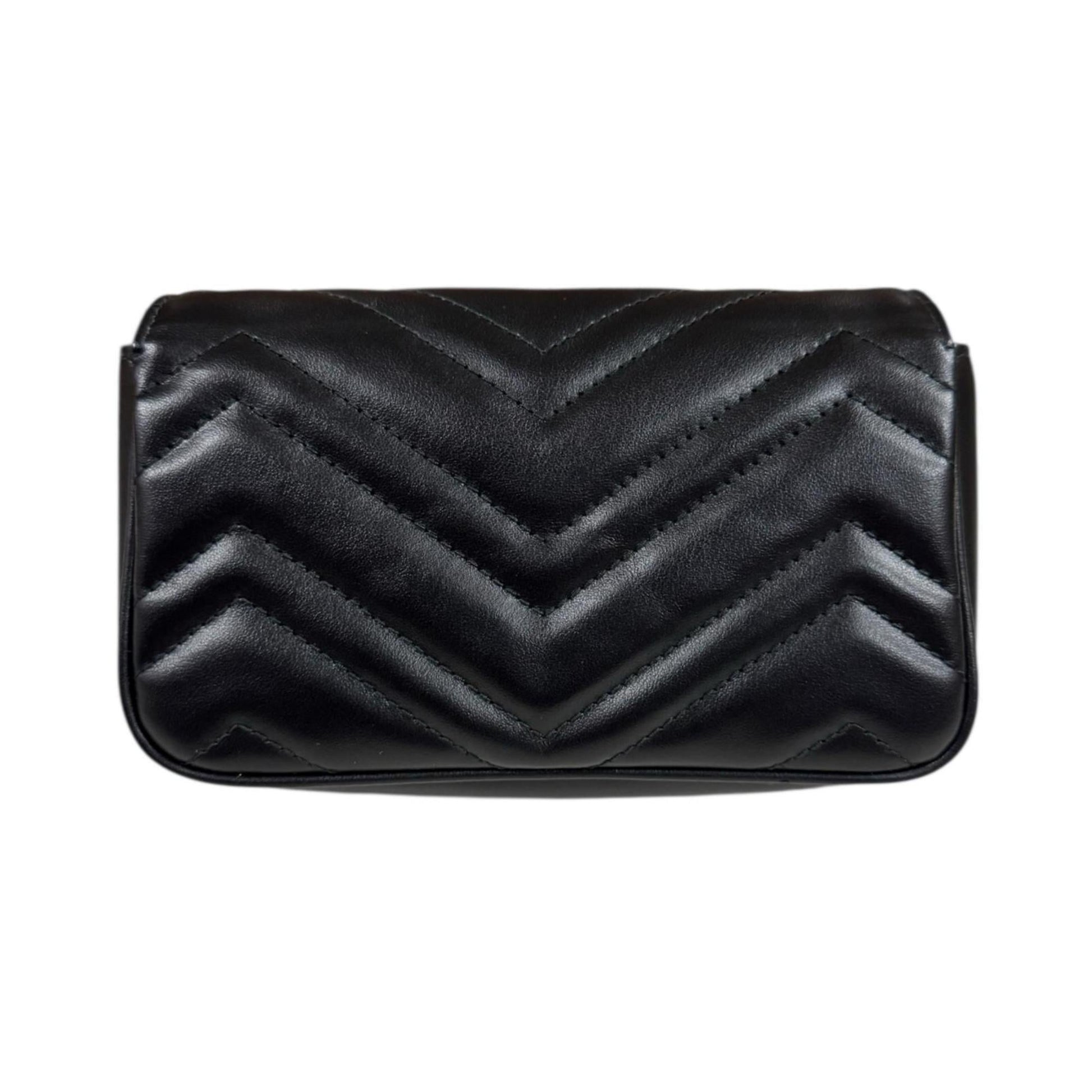 Gucci Gg Marmont Black Leather Shoulder Bag