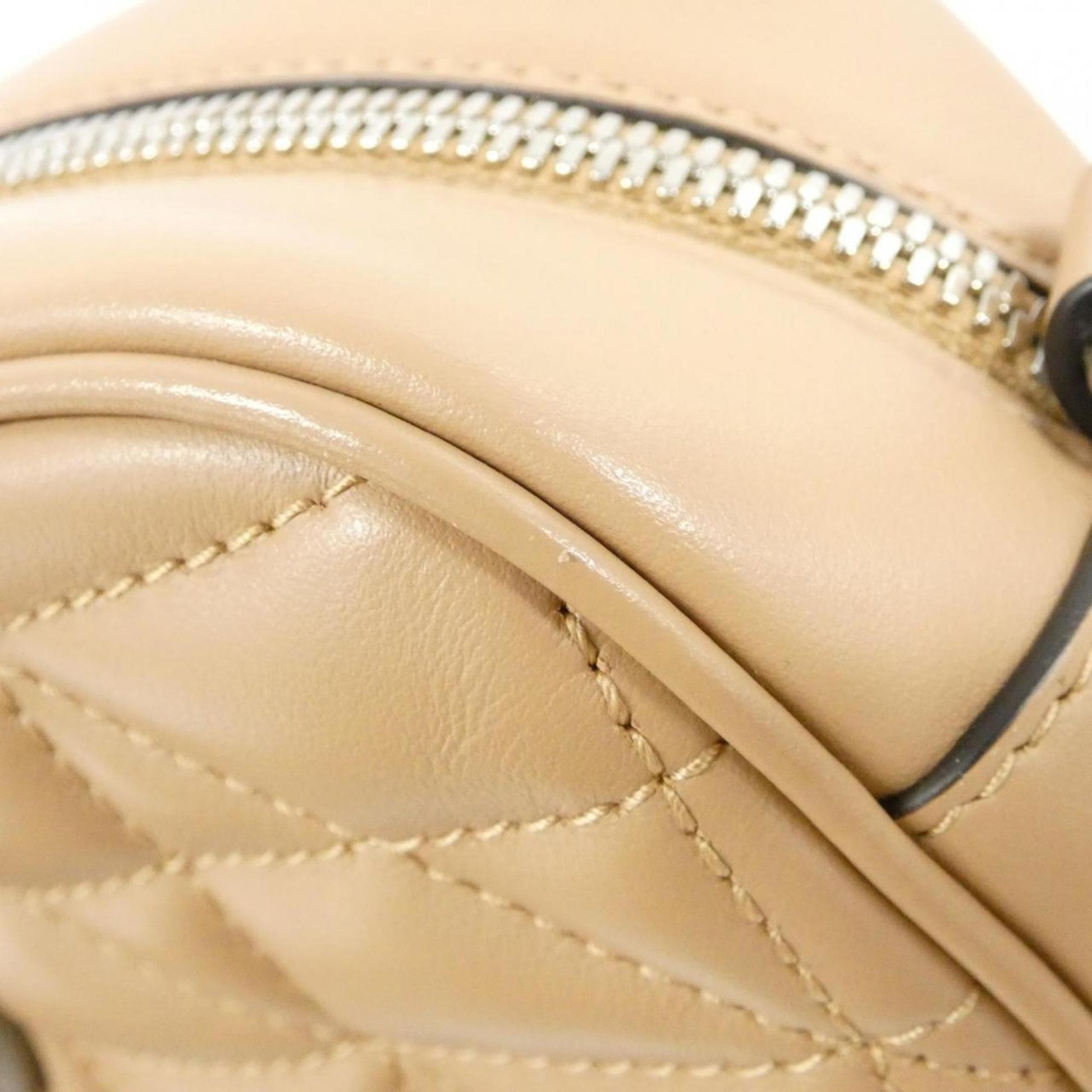 Gucci Gg Marmont Beige Leather Shoulder Bag