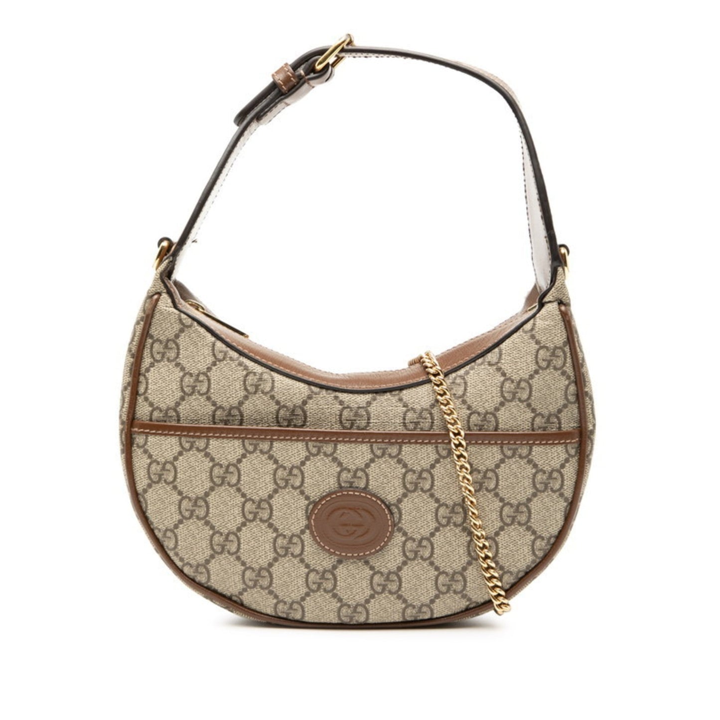 Gucci Beige Brown Gg Supreme Leather Shoulder Bag