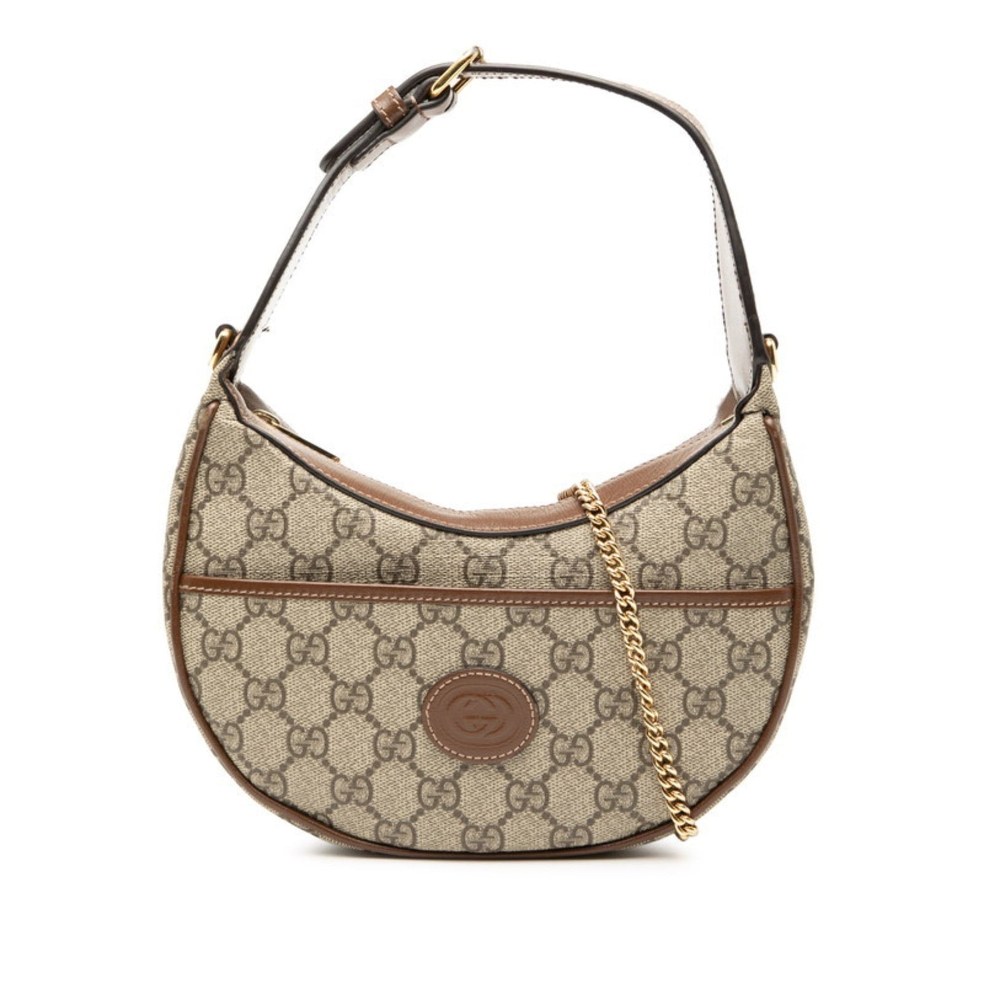 Gucci Beige Brown Gg Supreme Leather Shoulder Bag