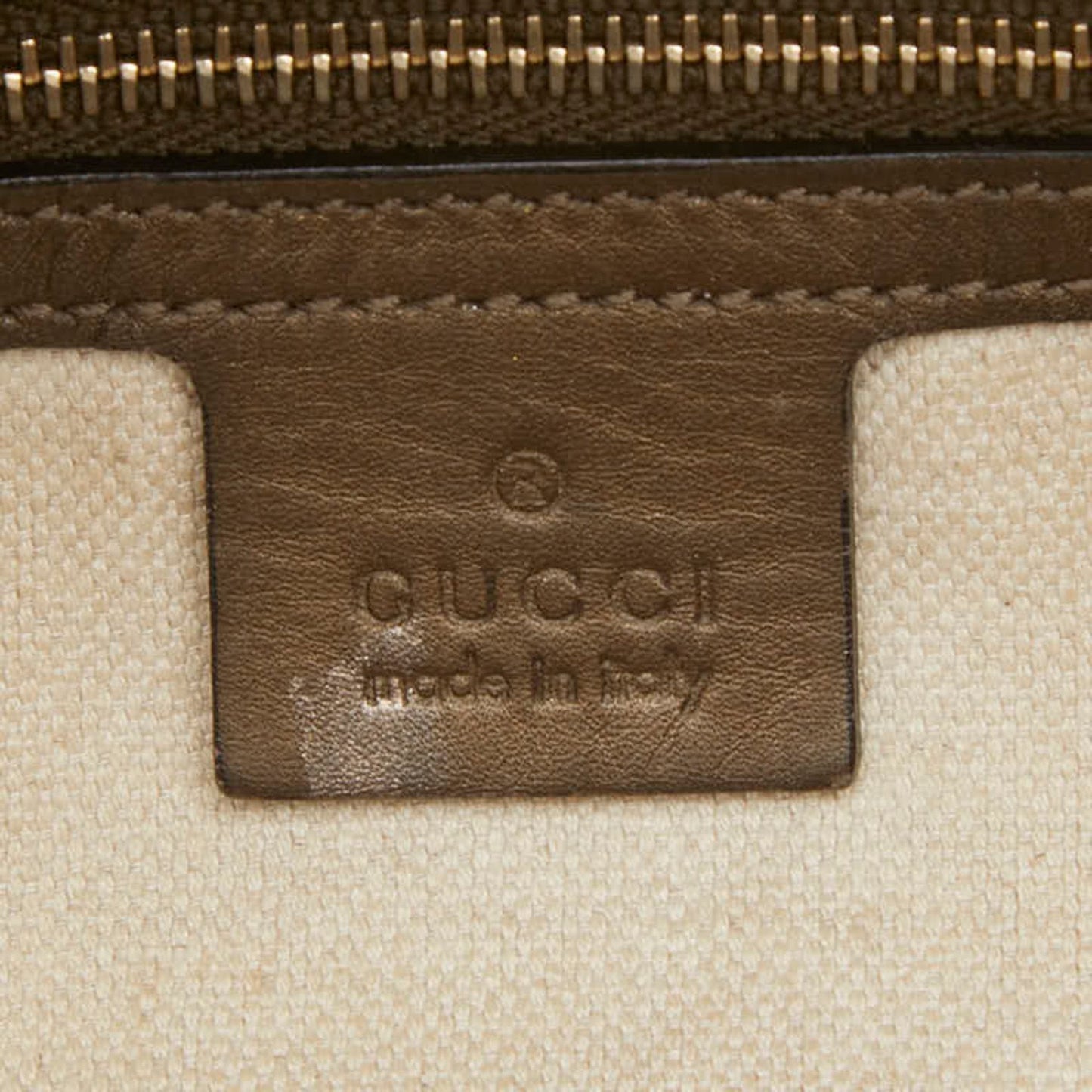 Gucci Brown Canvas Leather Shoulder Bag